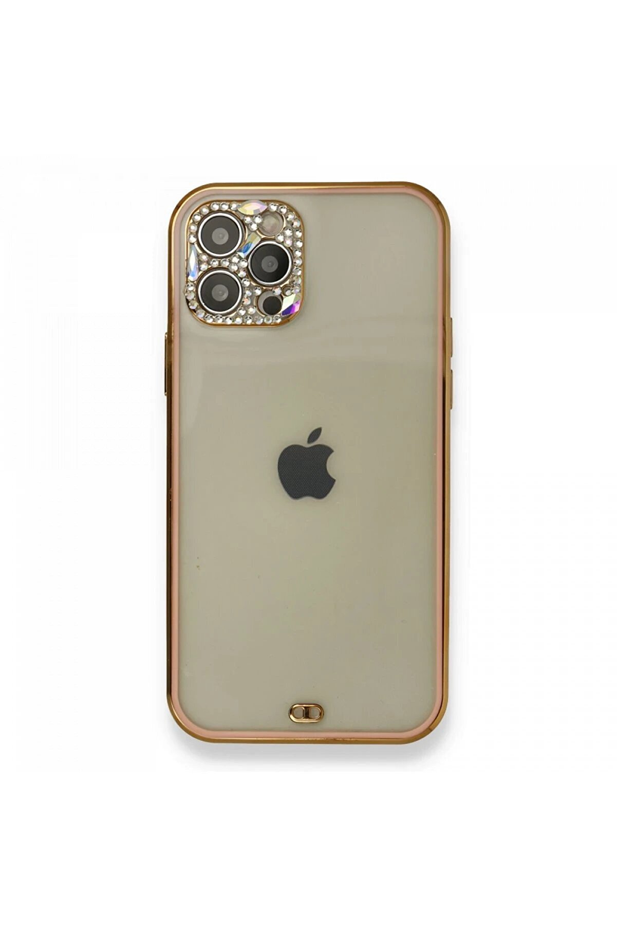 CepteToptan iPhone 12 Pro Kılıf Liva Taşlı Silikon - Pembe - DROPX5045-2456