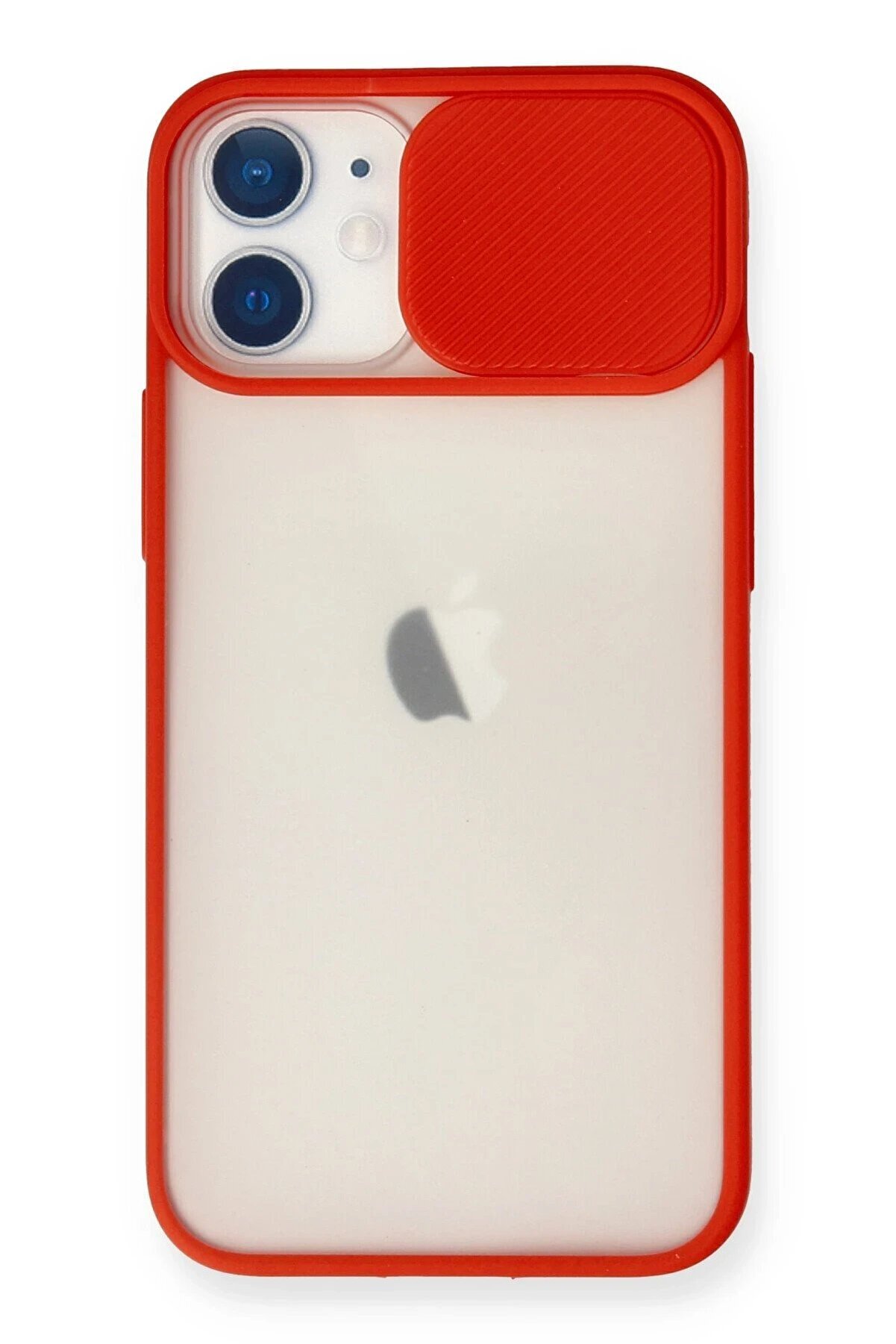 CepteToptan iPhone 11 Kılıf Palm Buzlu Kamera Sürgülü Silikon - Kırmızı - DROPX1824-6390