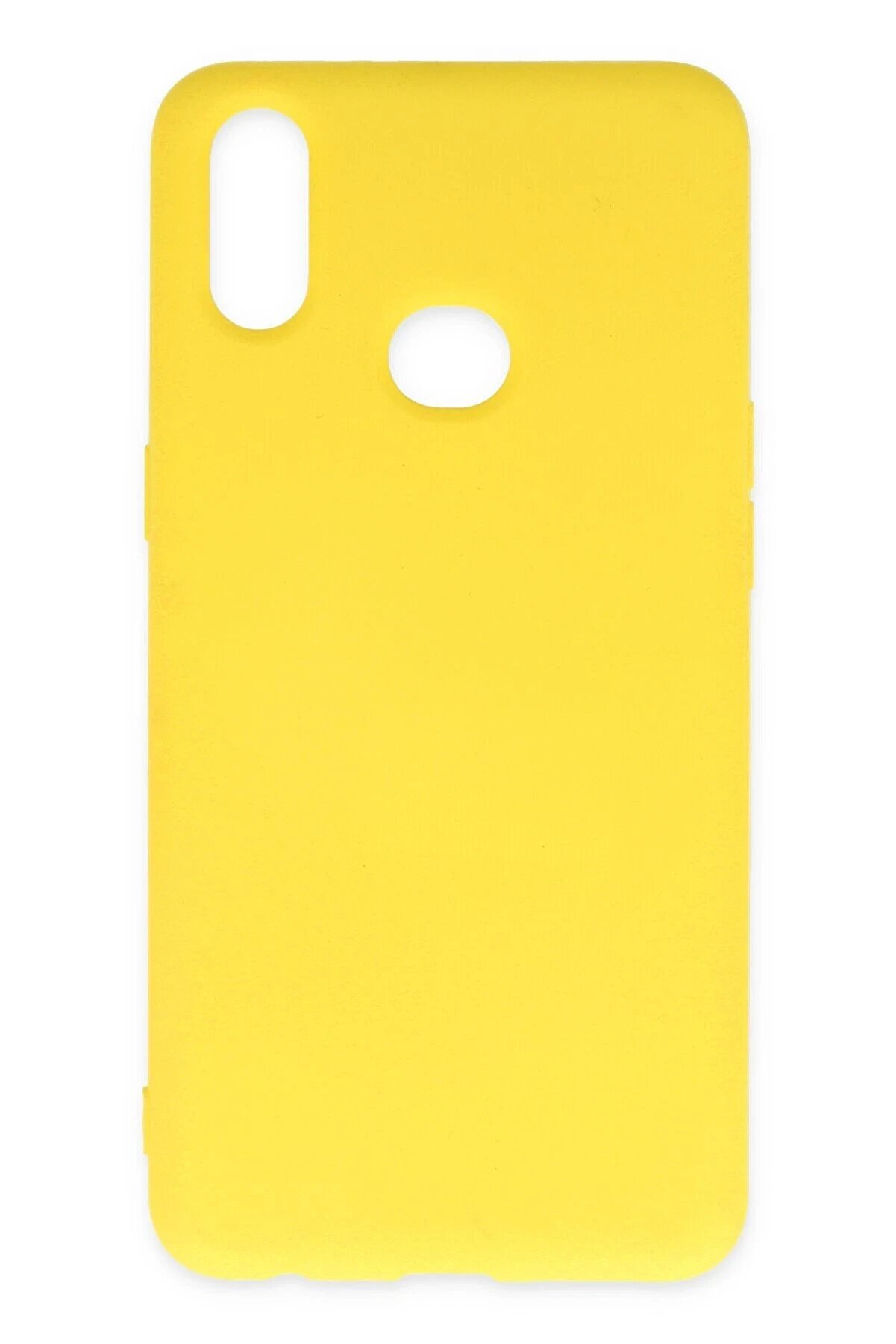 CepteToptan Samsung Galaxy A10S Kılıf Nano i&ccedil;i Kadife Silikon - Sarı - DROPX8720-6146