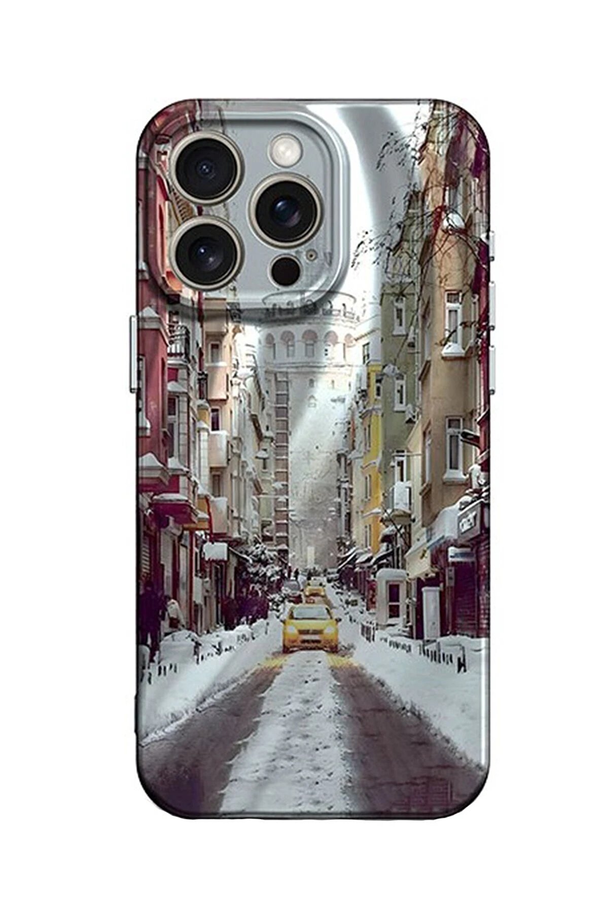 CepteToptan iPhone 15 Pro Kılıf Crew Desenli Kapak - Galata Kulesi - DROPX9275-7893