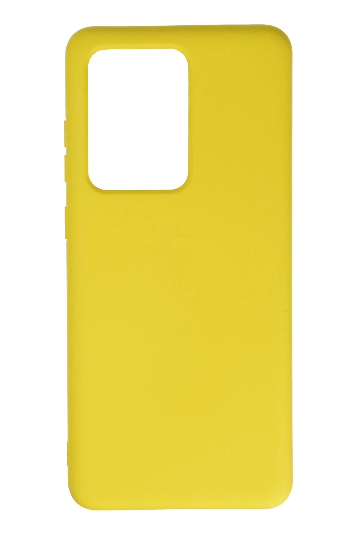 CepteToptan Samsung Galaxy S20 Ultra Kılıf Nano i&ccedil;i Kadife Silikon - Sarı - DROPX3840-6509