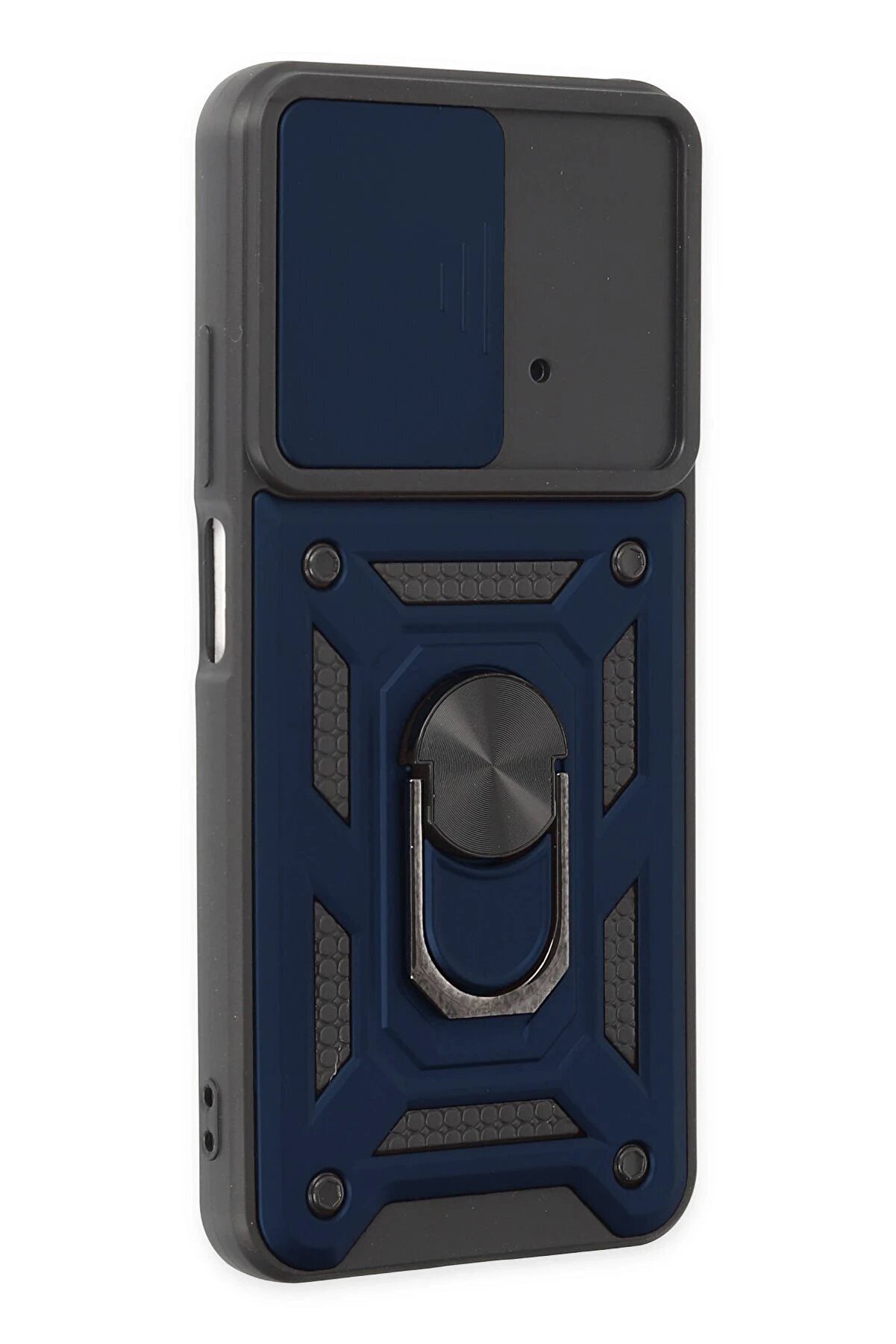 Xi̇aomi̇ Poco M4 Pro 4G Kılıf Pars Lens Yüzüklü Si̇li̇kon - Laci̇vert - Dropx3150-8097