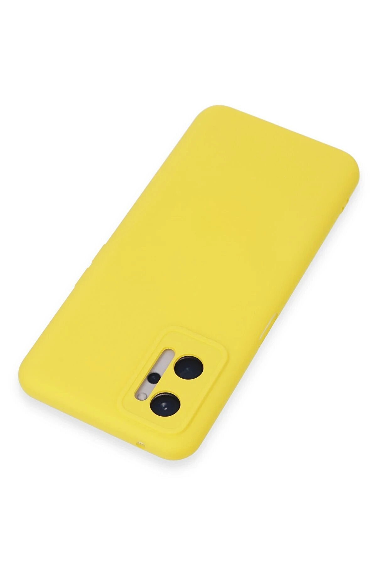 Realme 9İ 4G Kılıf Nano İ&ccedil;i̇ Kadi̇fe Si̇li̇kon - Sarı - Dropx5455-7418