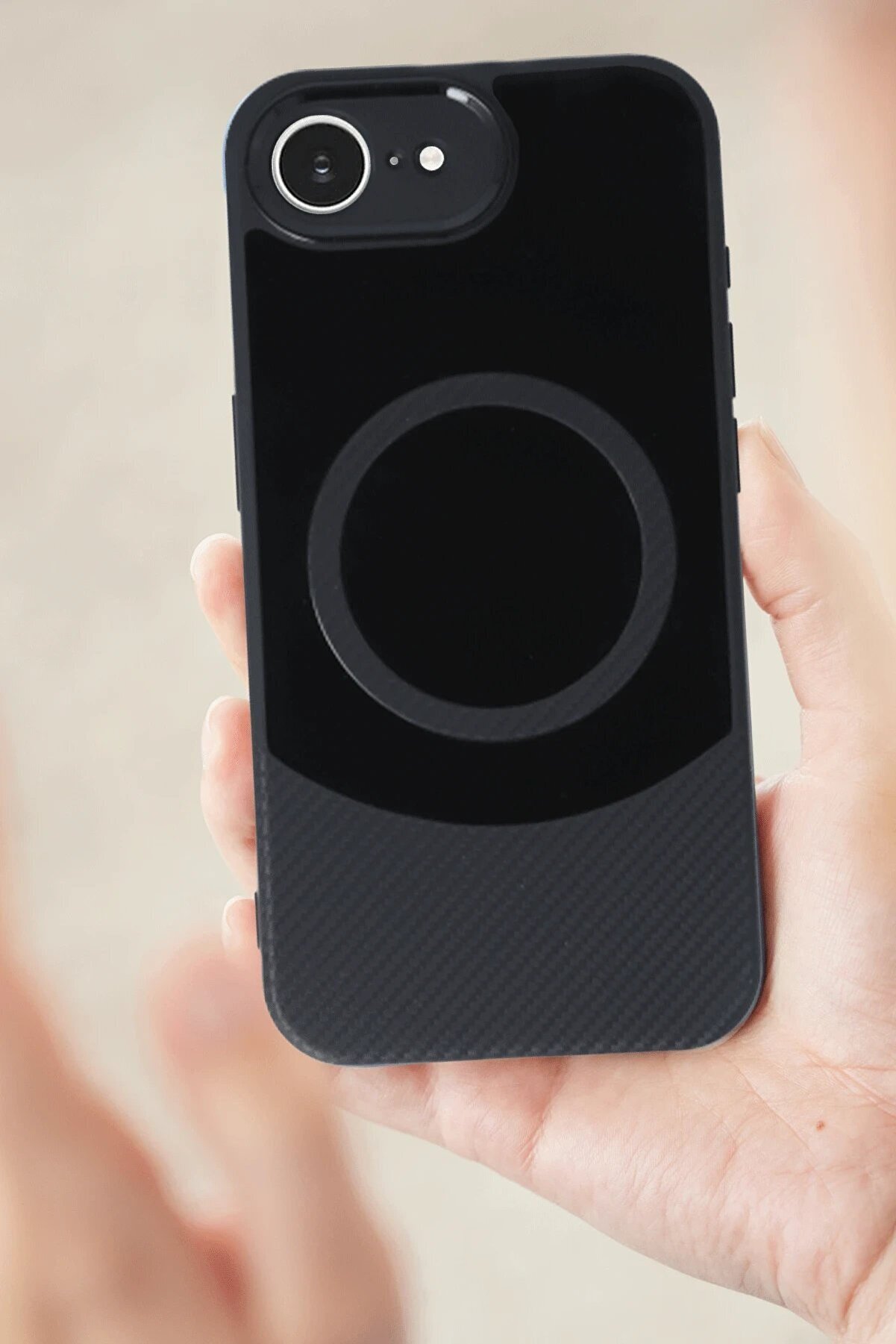 İphone 16E Kılıf Maya Karbon Kapak - Si̇yah - Dropx5384-6762