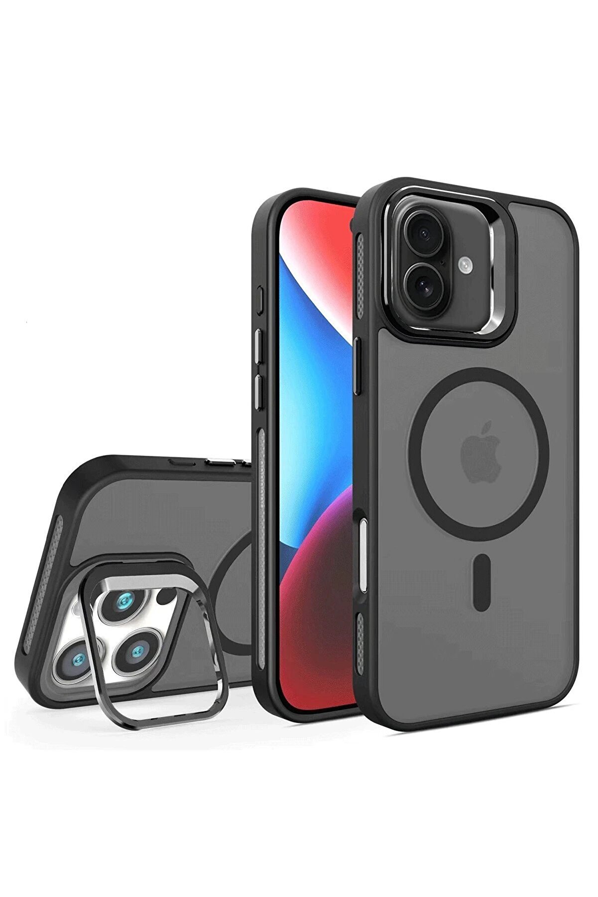 CepteToptan iPhone 16 Flet Lens Magsafe Kapak - Siyah - DROPX2717-8907