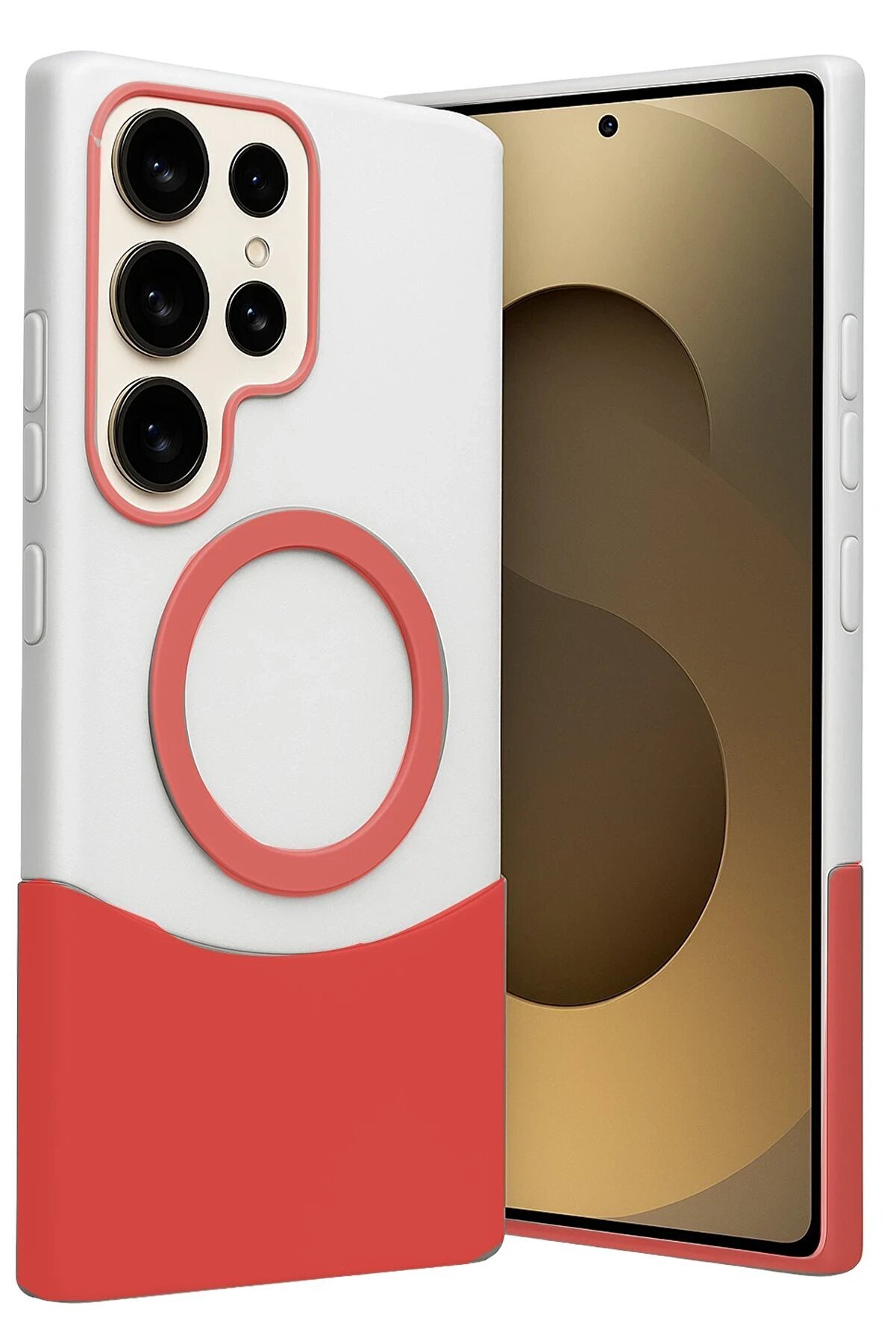 CepteToptan Samsung Galaxy S25 Ultra Velar Magsafe Kapak - Kırmızı - DROPX9764-6299