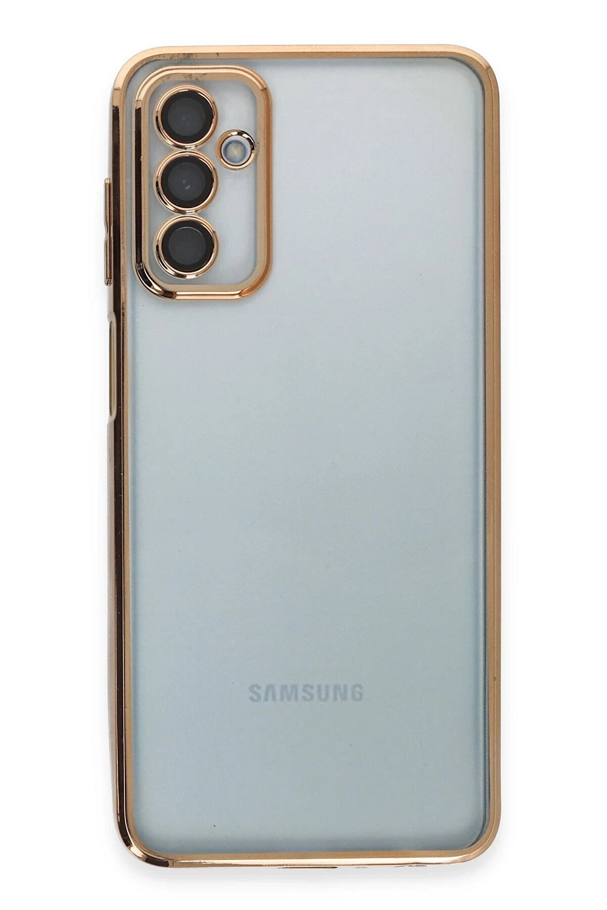 CepteToptan Samsung Galaxy M23 Kılıf Lensli Silikon - Gold - DROPX3589-6637