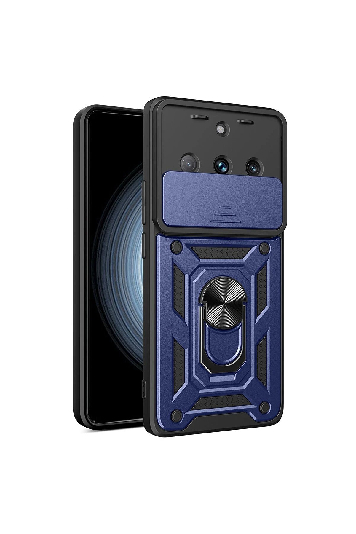 CepteToptan Realme 11 Pro Kılıf Pars Lens Yüzüklü Silikon - Lacivert - DROPX4970-6555