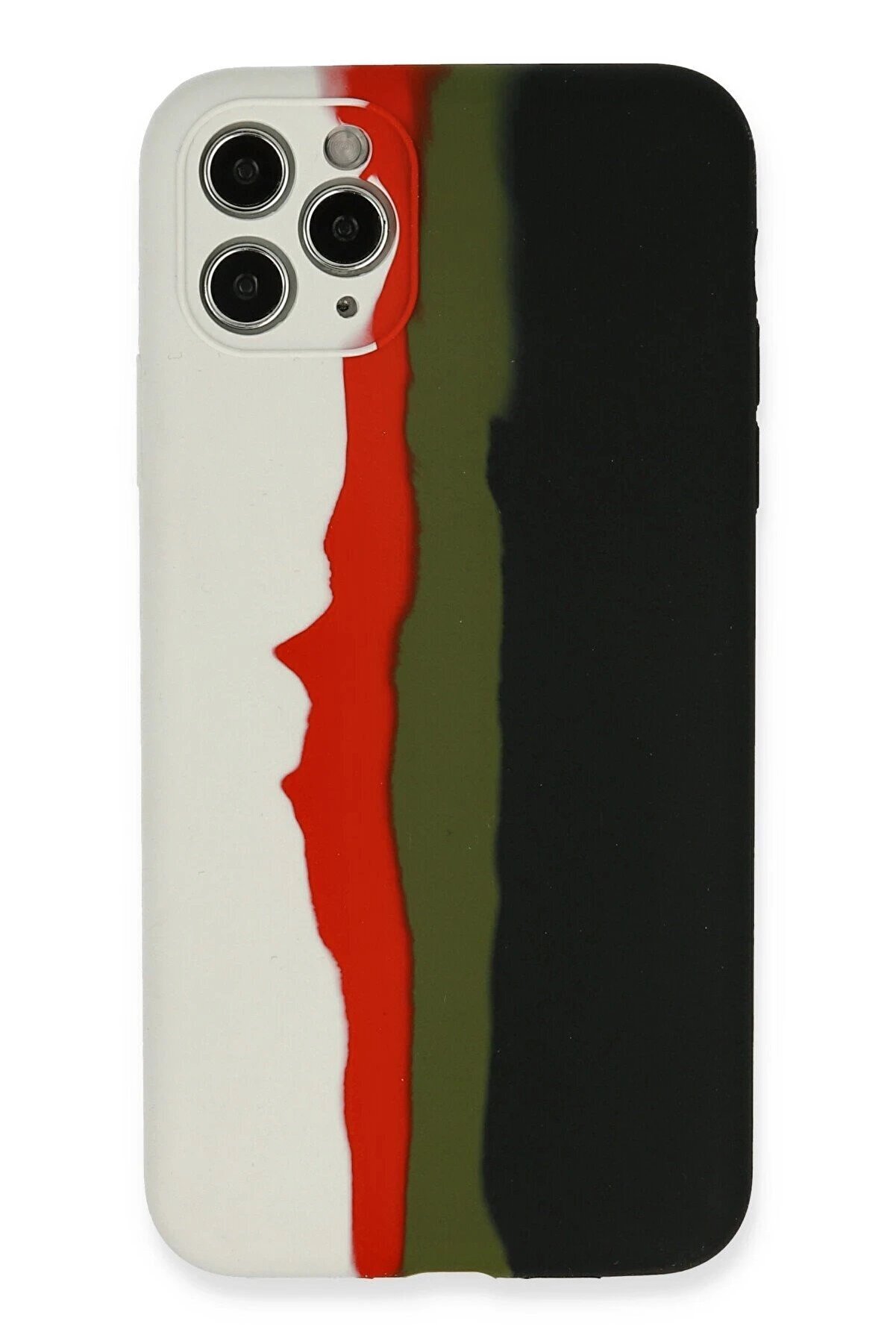 CepteToptan iPhone 11 Pro Kılıf Ebruli Lansman Silikon - Beyaz-Siyah - DROPX3450-2001