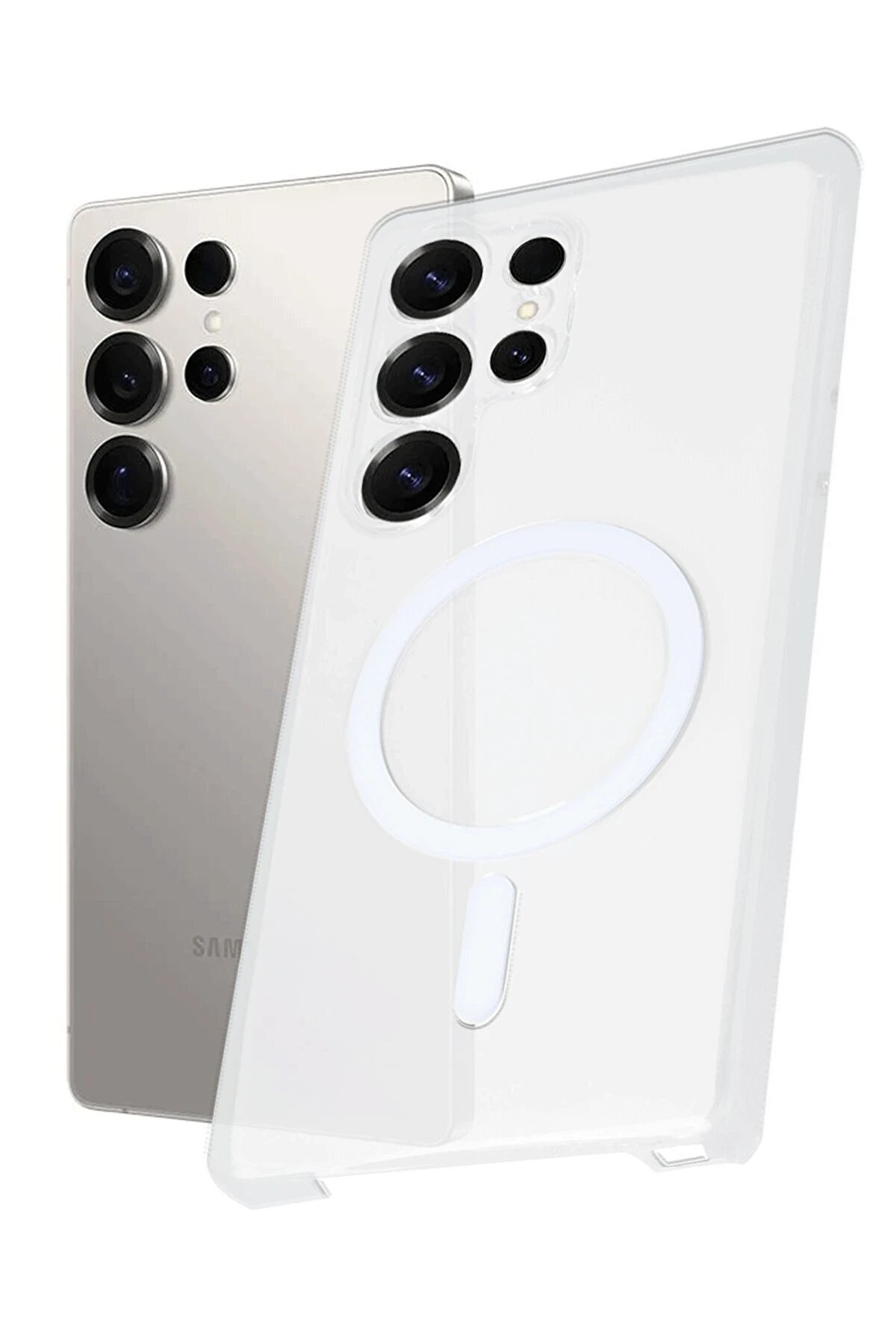 CepteToptan Samsung Galaxy S24 Ultra Kılıf PC Zara Magsafe Şeffaf Kılıf - Şeffaf - DROPX5078-9884