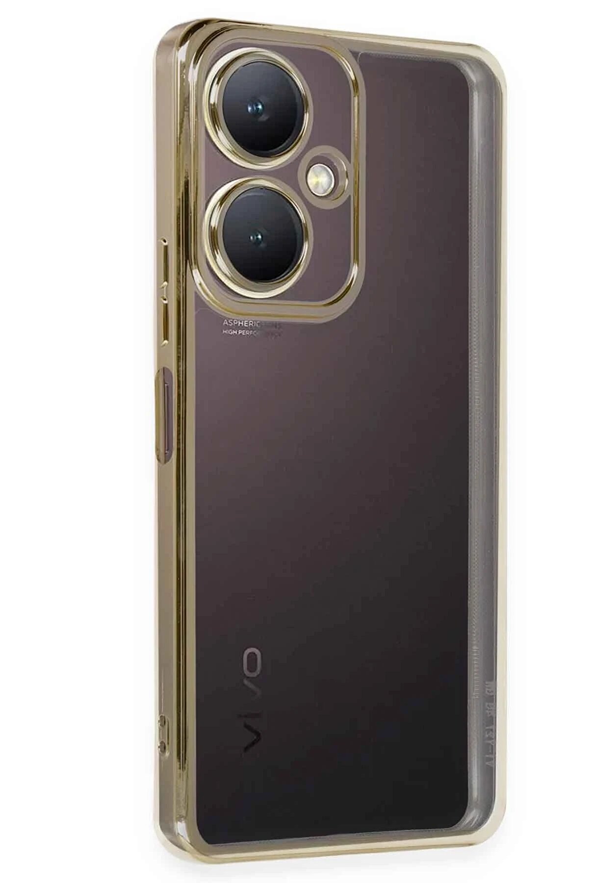 CepteToptan Vivo Y27 Kılıf Lensli Silikon - Gold - DROPX6804-1854