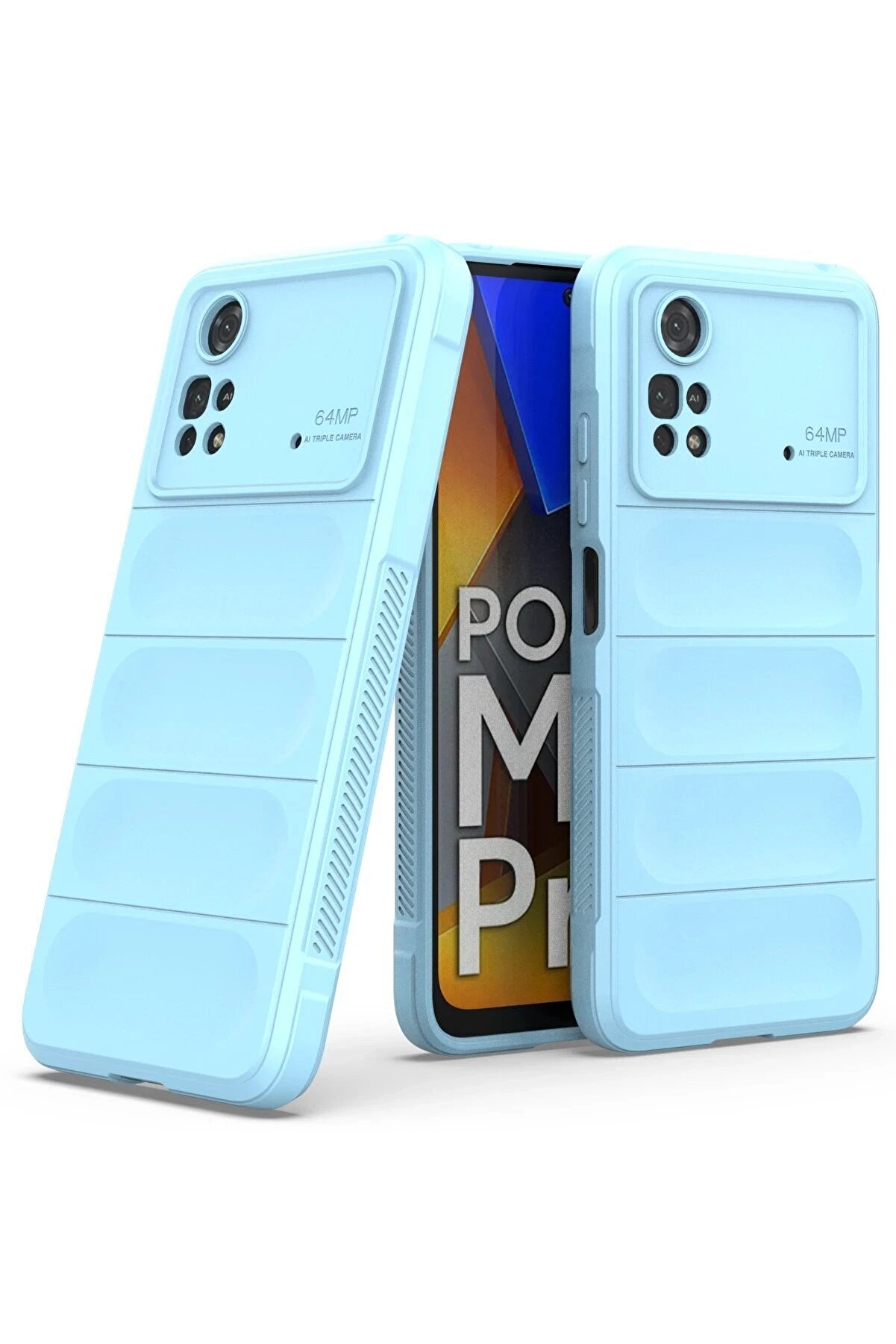 Xi̇aomi̇ Poco M4 Pro 4G Kılıf Opti̇mum Si̇li̇kon - Sky Blue - Dropx7119-1269