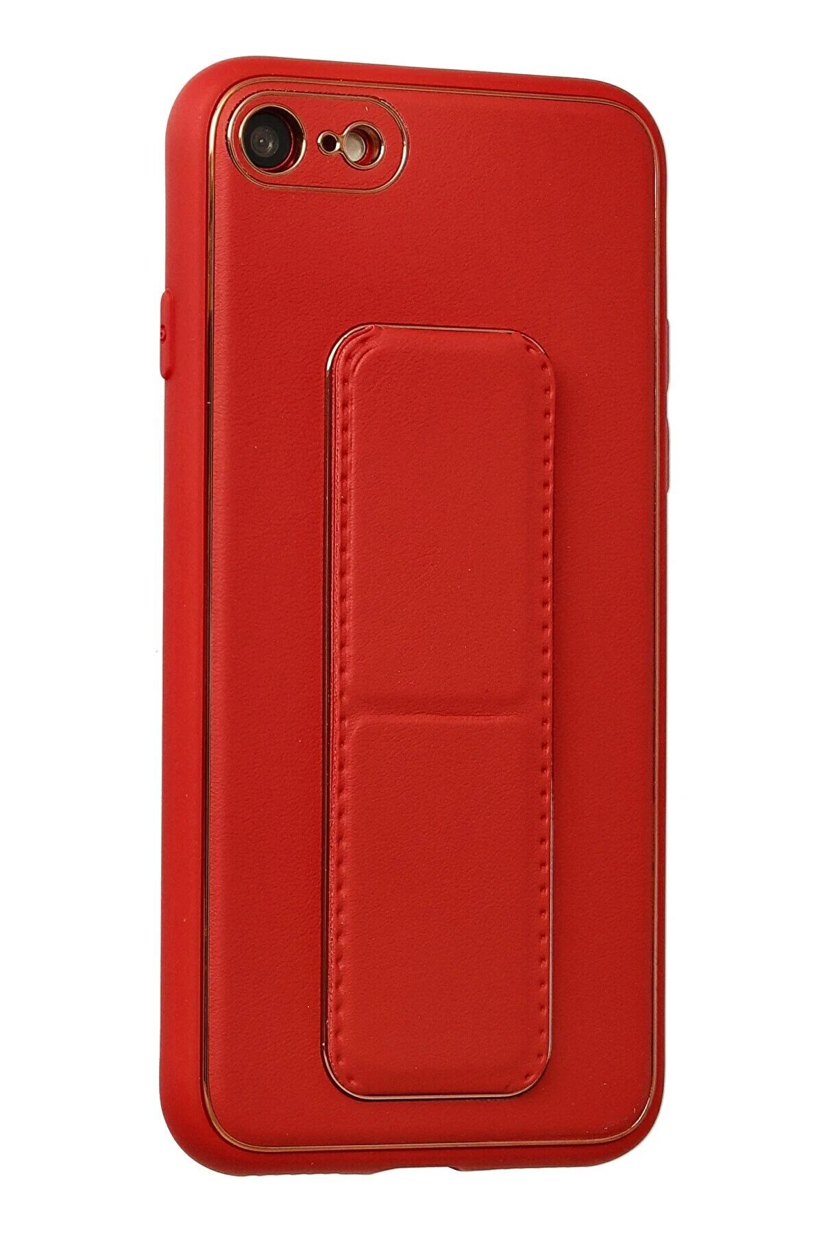 İphone 7 Kılıf Coco Deri̇ Standlı Kapak - Kırmızı - Dropx6007-2263