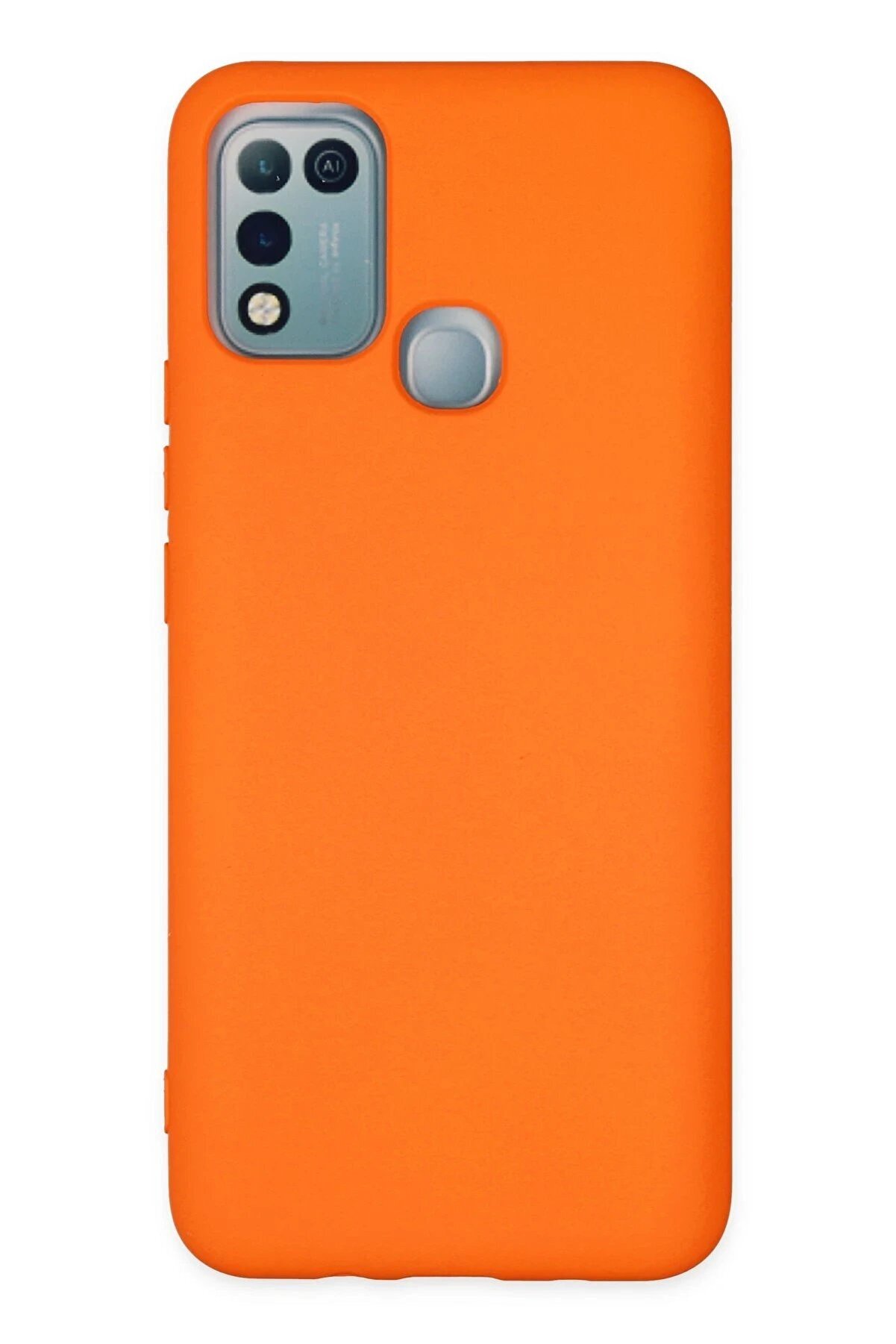 CepteToptan İnfinix Hot 10 Play Kılıf Nano i&ccedil;i Kadife Silikon - Turuncu - DROPX7292-8494