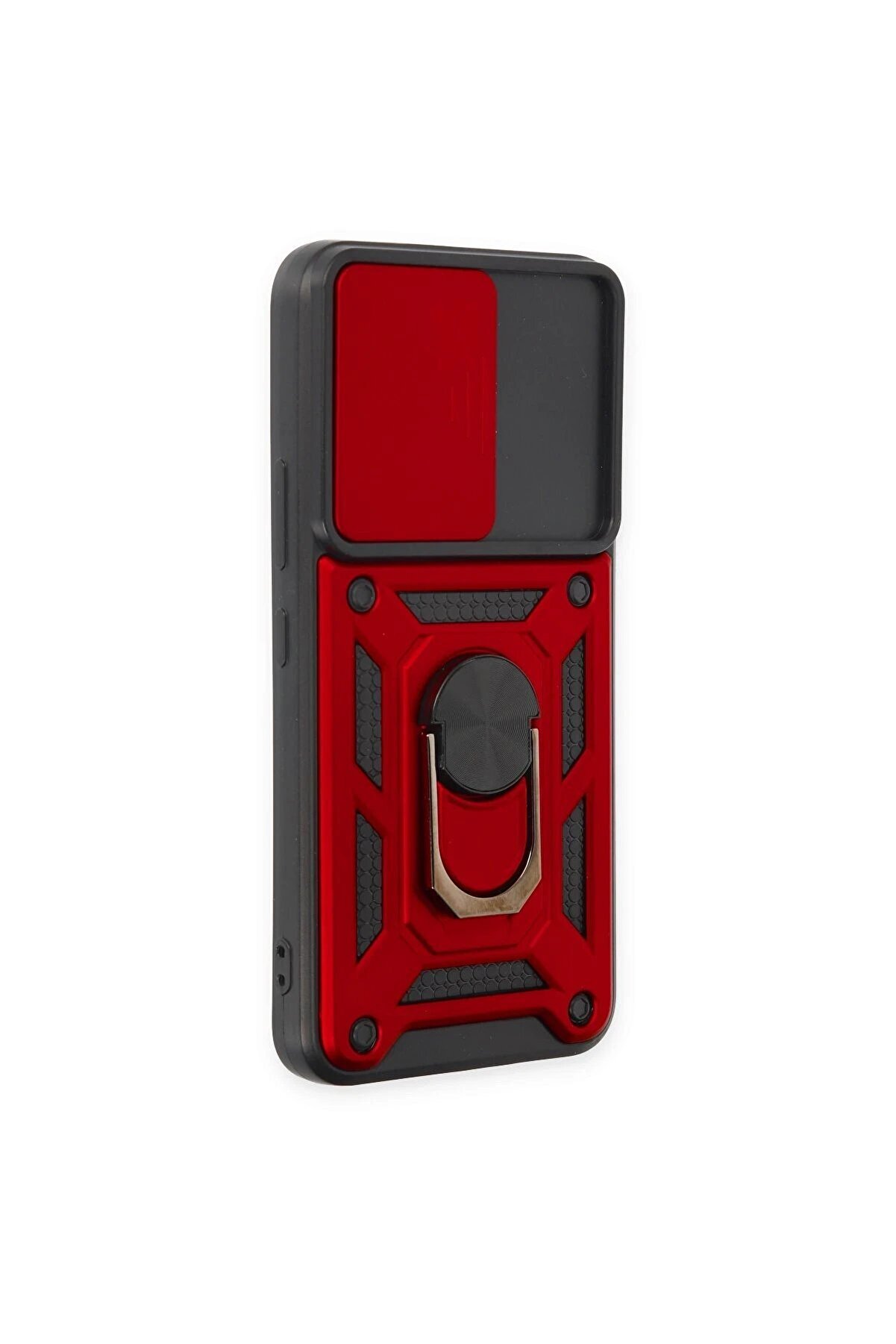 Samsung Galaxy S23 Fe Kılıf Pars Lens Yüzüklü Si̇li̇kon - Kırmızı - Dropx3140-5433