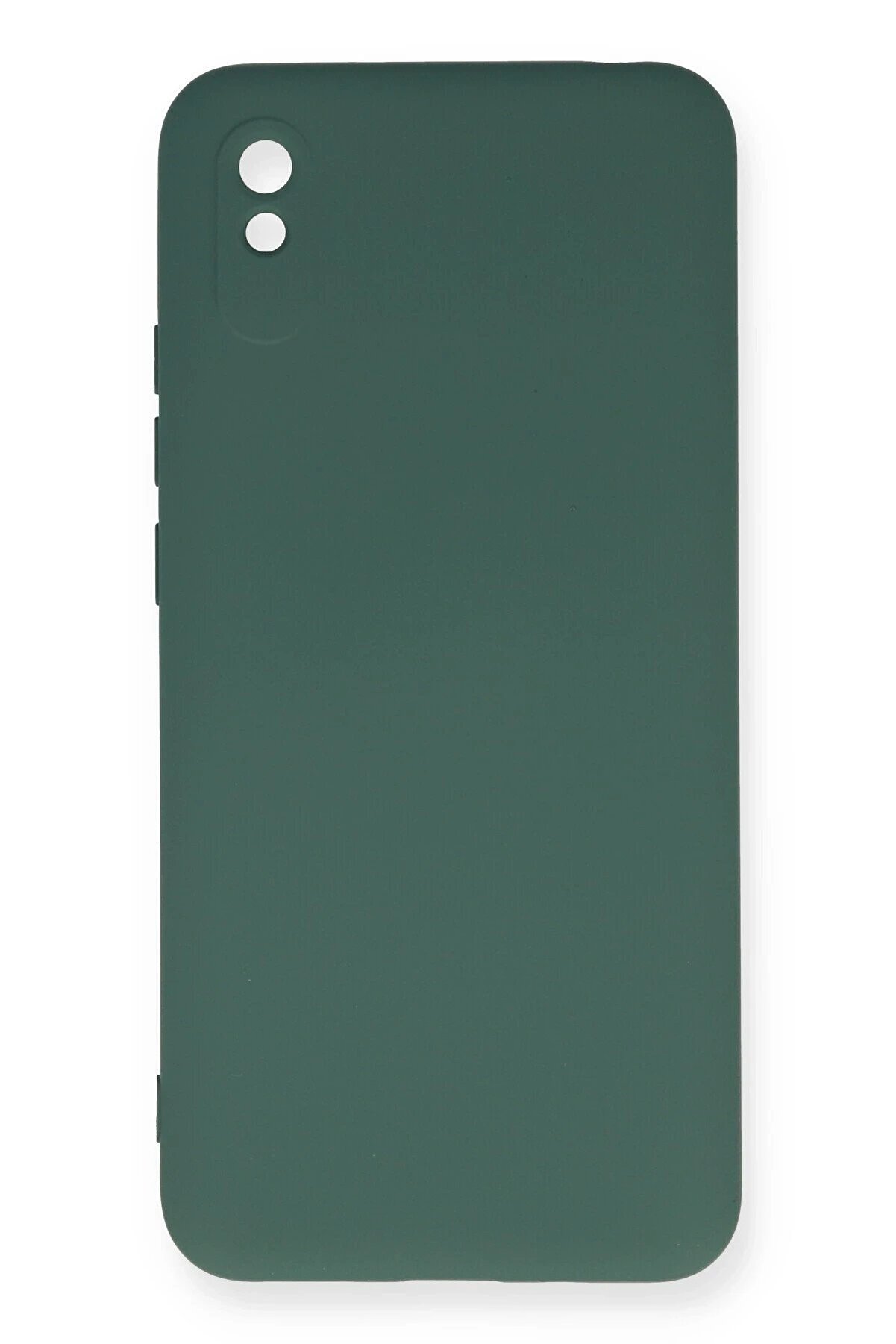 CepteToptan Xiaomi Redmi 9A Kılıf Nano i&ccedil;i Kadife Silikon - Koyu Yeşil - DROPX6004-9491