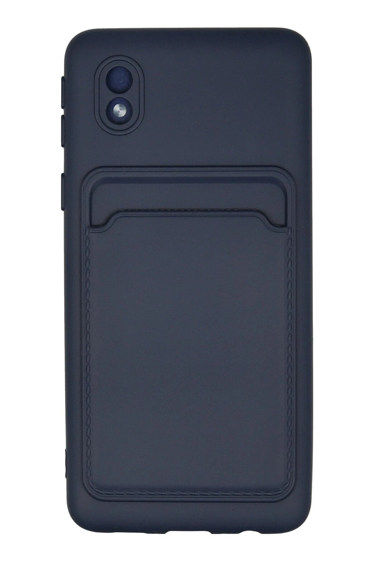 CepteToptan Samsung Galaxy A01 Core Kılıf Kelvin Kartvizitli Silikon - Lacivert - DROPX8962-7993