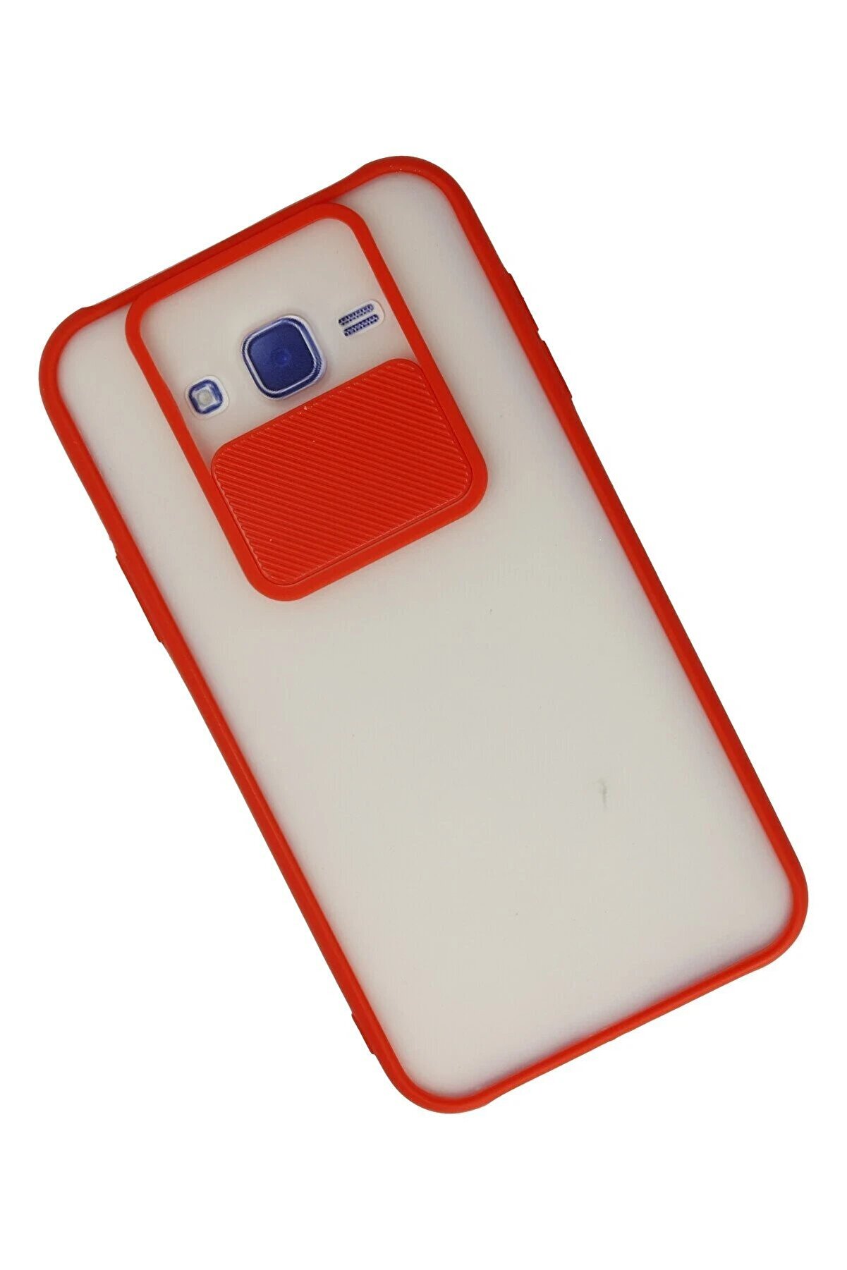 Samsung Galaxy J7 Kılıf Palm Buzlu Kamera Sürgülü Si̇li̇kon - Kırmızı - Dropx6786-4231