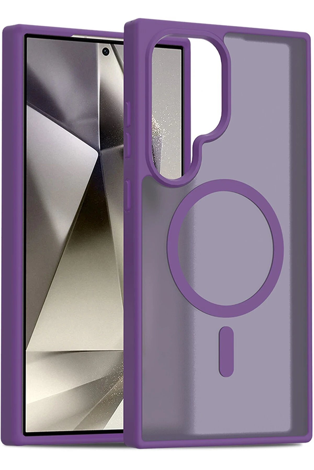 Samsung Galaxy S24 Ultra Jota Magsafe Kapak - Deri̇n Mor - Mki̇2345-2851