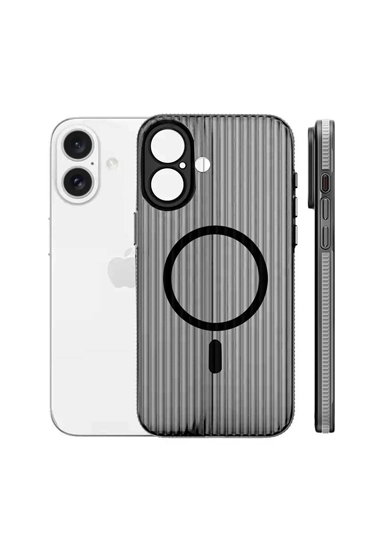 CepteToptan iPhone 16 Line Magsafe Kapak - Gri - DROPX7428-2102