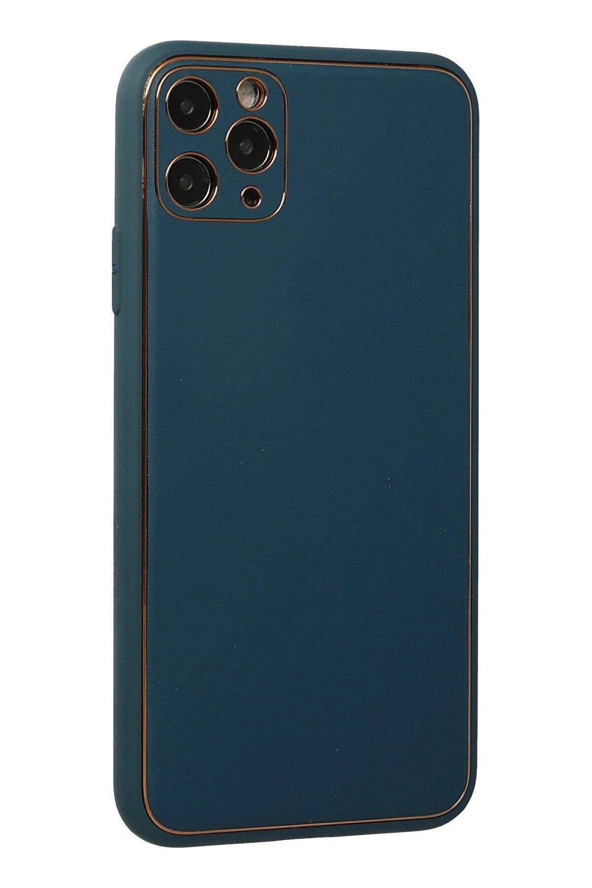 İphone 11 Pro Max Kılıf Coco Deri̇ Si̇li̇kon Kapak - Mavi̇ - Dropx1452-1402