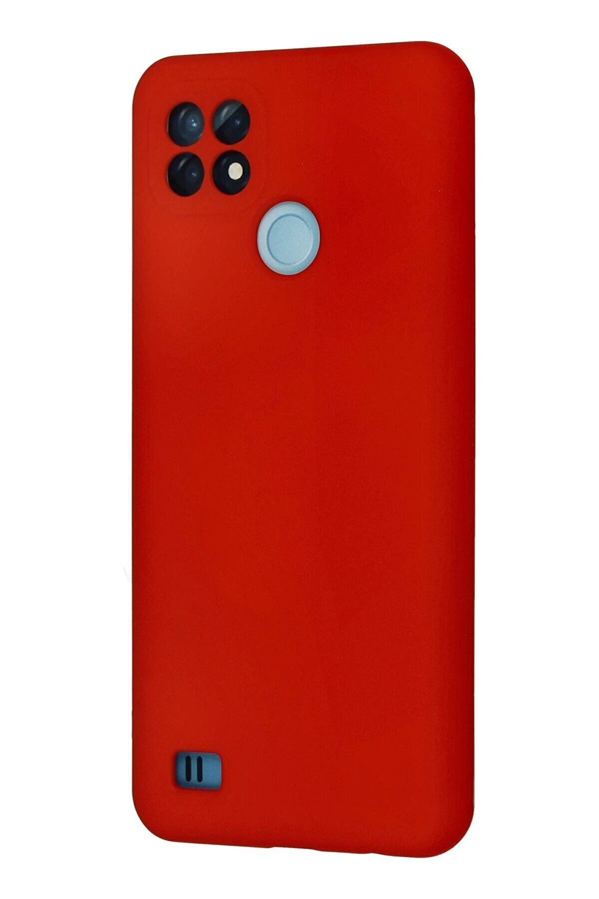 Realme C21 Kılıf Nano İ&ccedil;i̇ Kadi̇fe Si̇li̇kon - Kırmızı - Dropx6282-8646