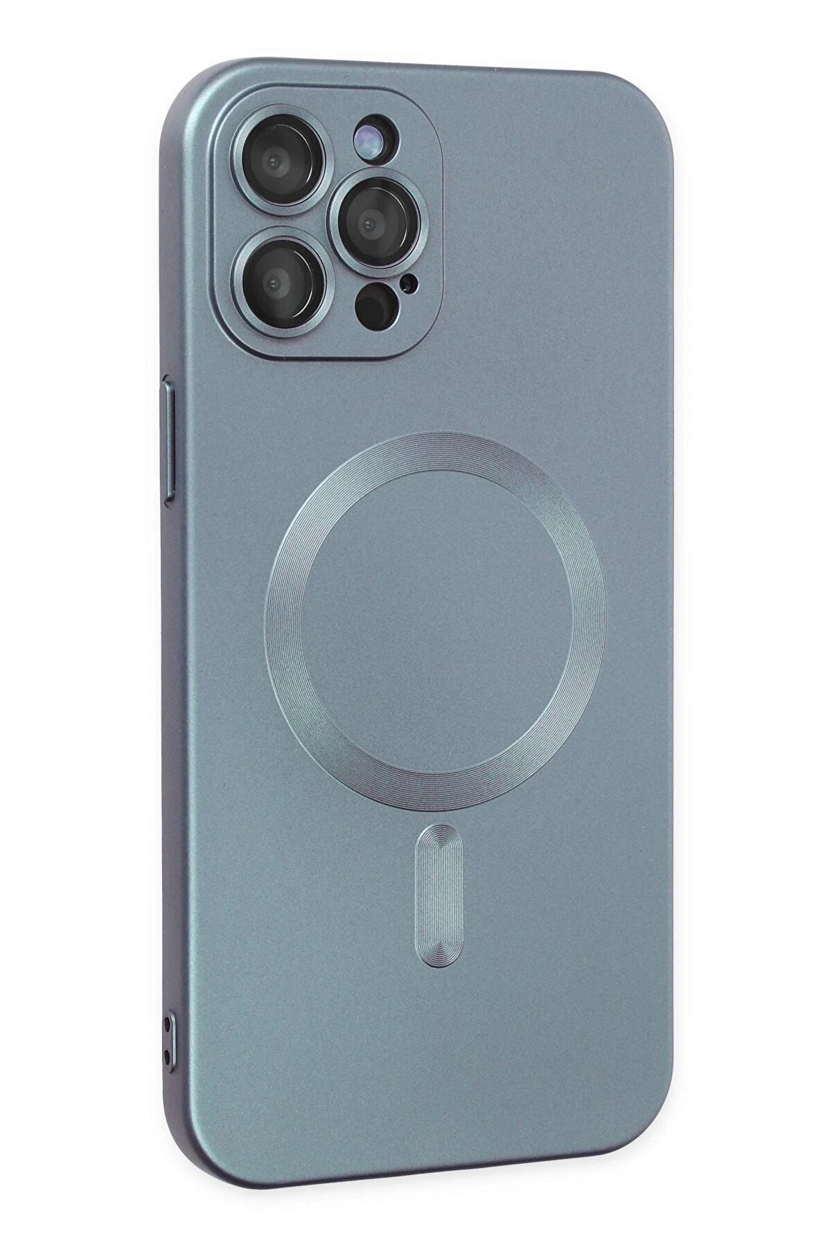 İphone 12 Pro Max Kılıf Moshi̇ Lens Magneti̇csafe Si̇li̇kon - Si̇erra Blue - Dropx8216-9987