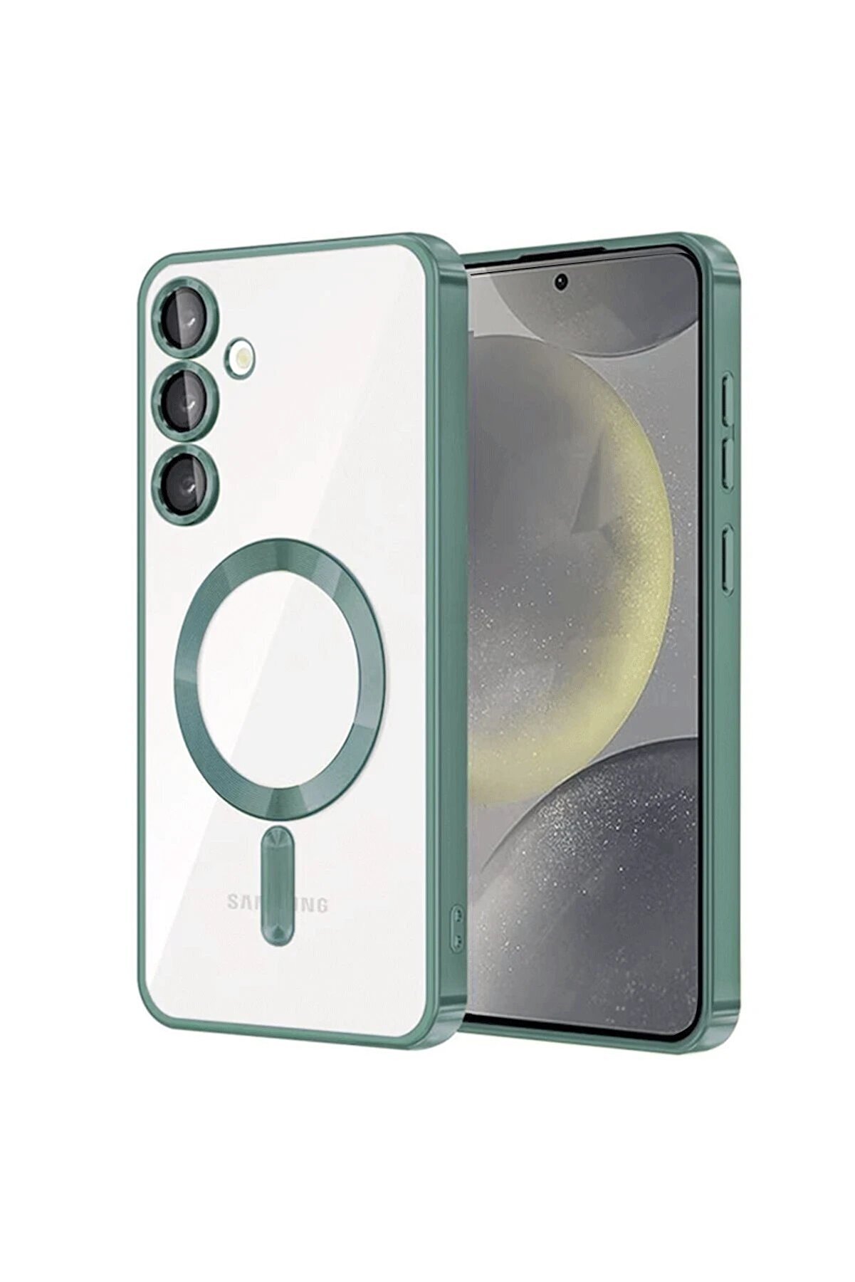 CepteToptan Samsung Galaxy S24 Kılıf Kross Magneticsafe Kapak - Koyu Yeşil - DROPX7053-2253