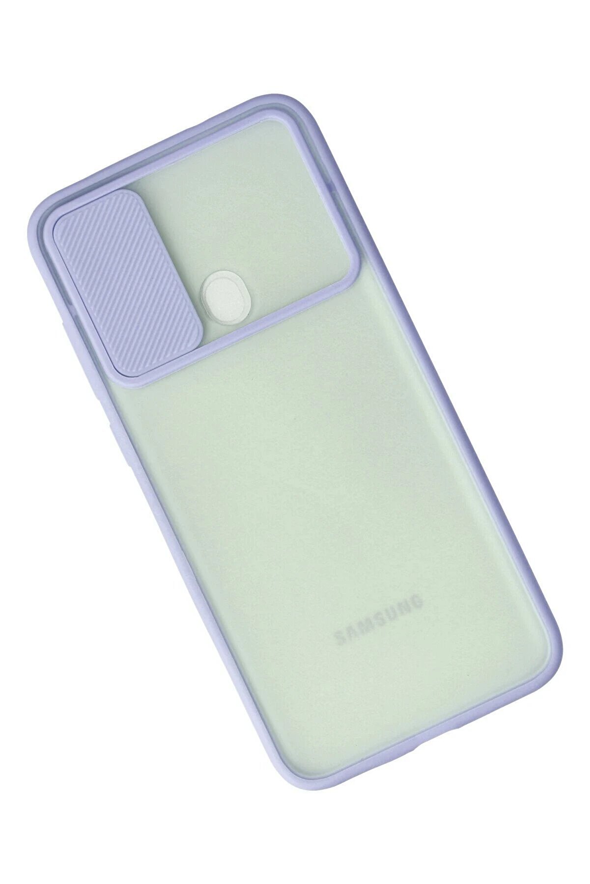 Samsung Galaxy A11 Kılıf Palm Buzlu Kamera S&uuml;rg&uuml;l&uuml; Si̇li̇kon - Li̇la - Dropx6469-1325