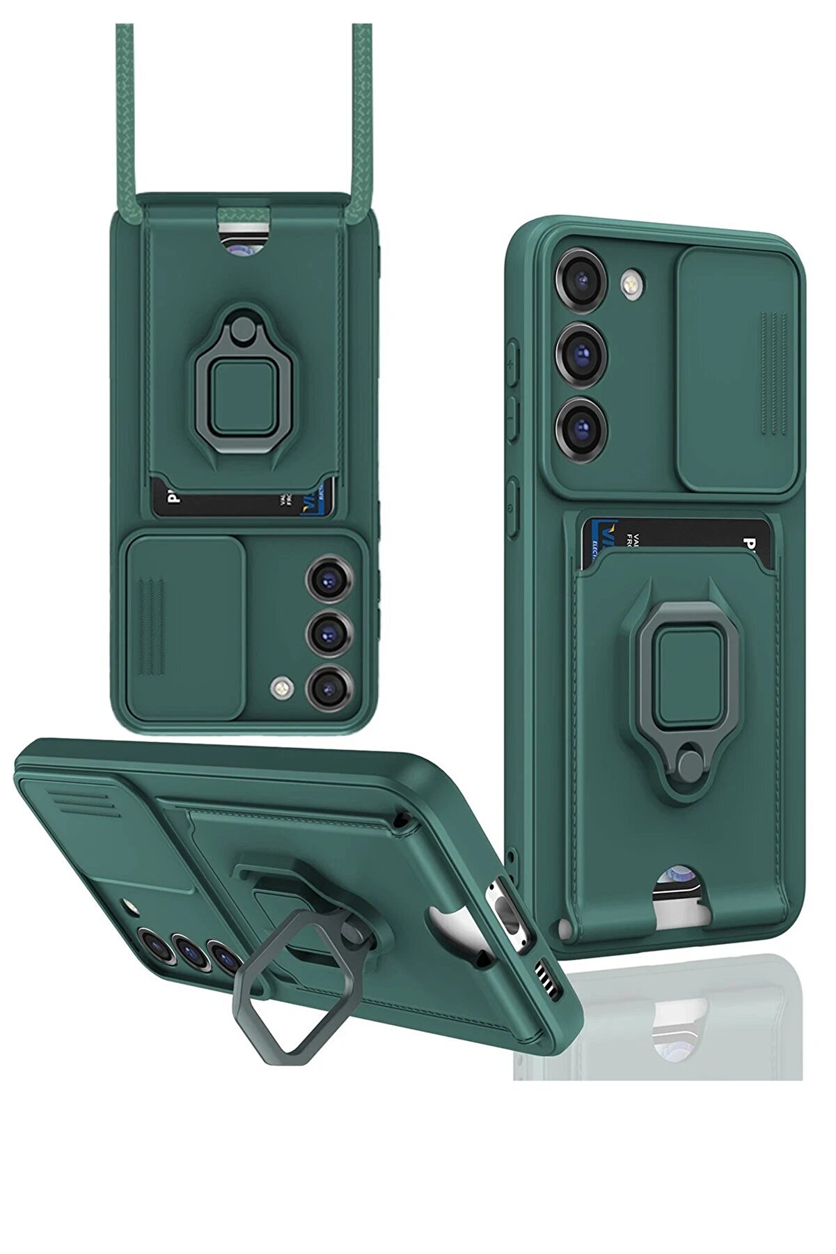 CepteToptan Samsung Galaxy S24 Plus Kılıf Zuma Kartvizitli Y&uuml;z&uuml;kl&uuml; Silikon - Yeşil - DROPX9434-4553