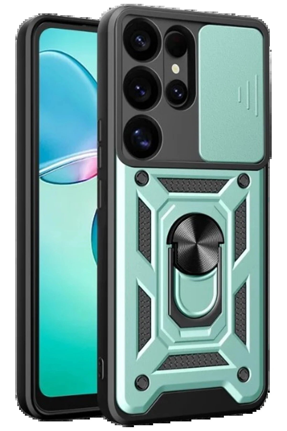 CepteToptan Samsung Galaxy S25 Ultra Kılıf Pars Lens Y&uuml;z&uuml;kl&uuml; Silikon - Yeşil - DROPX7596-1158