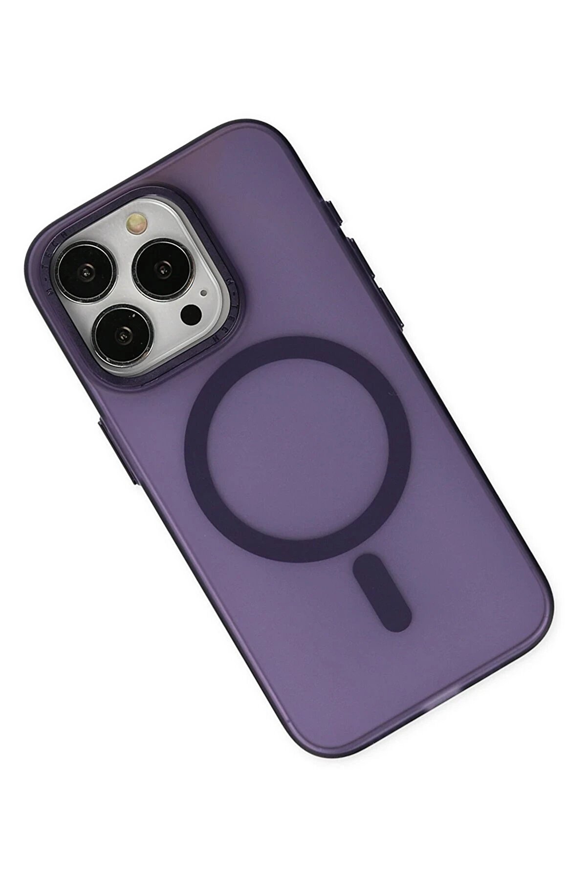 İphone 15 Pro Kılıf Lodos Magneti̇csafe Mat Kapak - Mor - Dropx5481-3660