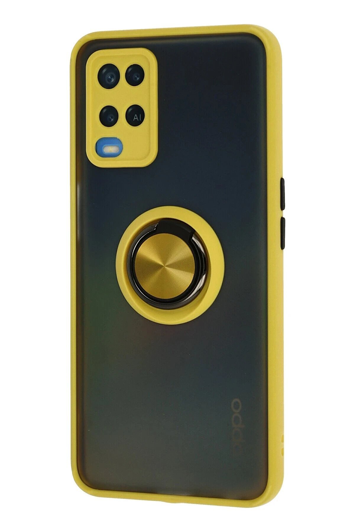 Oppo A54 4G Kılıf Montreal Yüzüklü Si̇li̇kon Kapak - Sarı - Dropx2768-2988