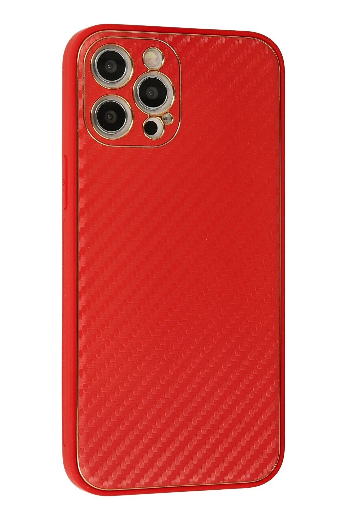 İphone 12 Pro Kılıf Coco Karbon Si̇li̇kon - Kırmızı - Dropx3852-6282