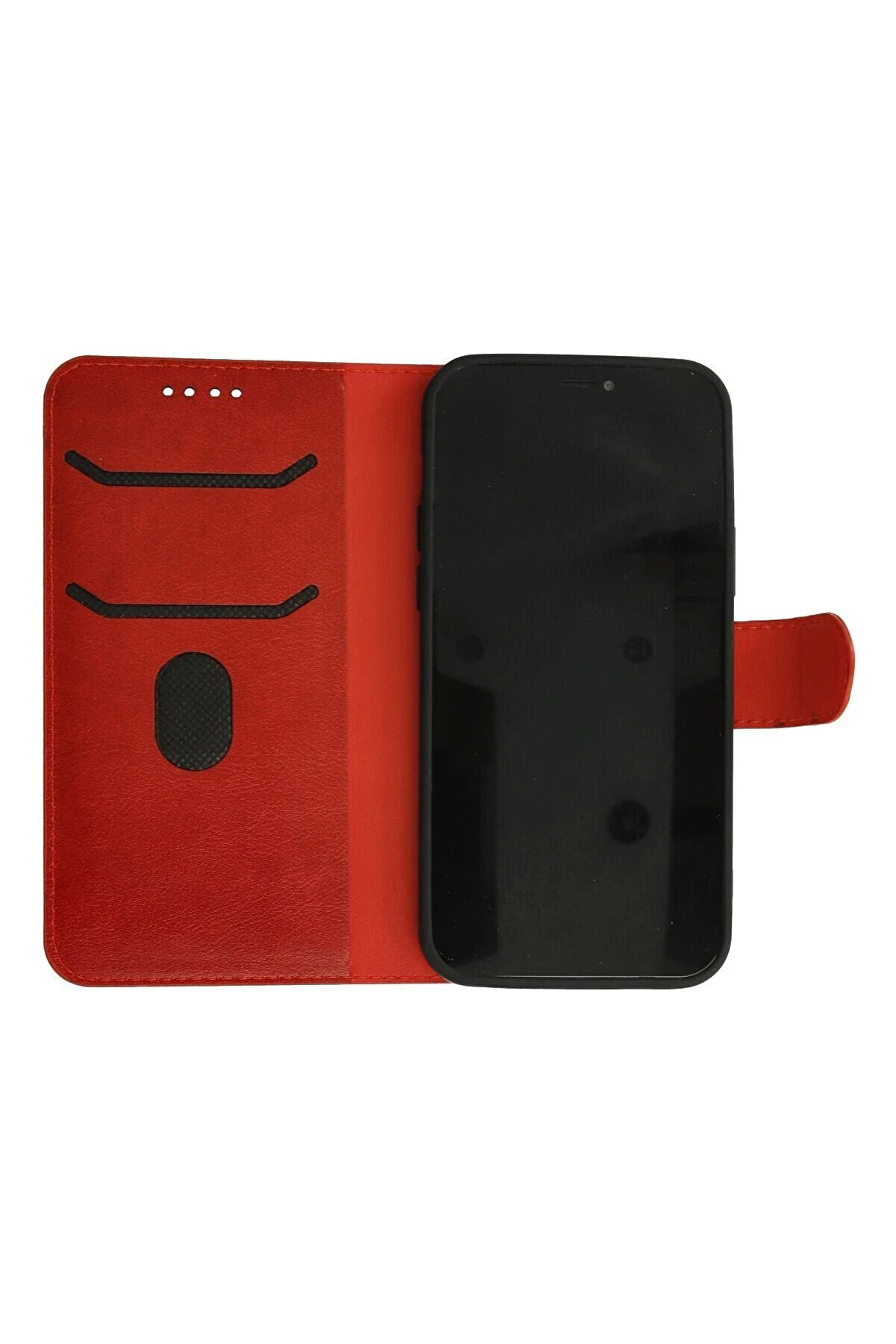 İphone 12 Kılıf Trend S Plus Kapaklı Kılıf - Kırmızı - Dropx1925-5184