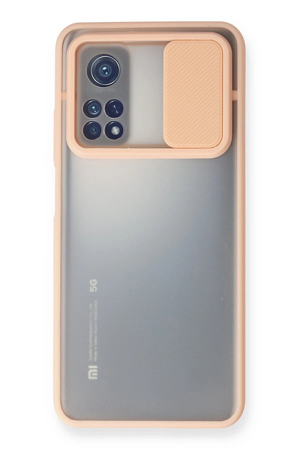 CepteToptan Xiaomi Mi 10T Kılıf Palm Buzlu Kamera Sürgülü Silikon - Pembe - DROPX3142-4706