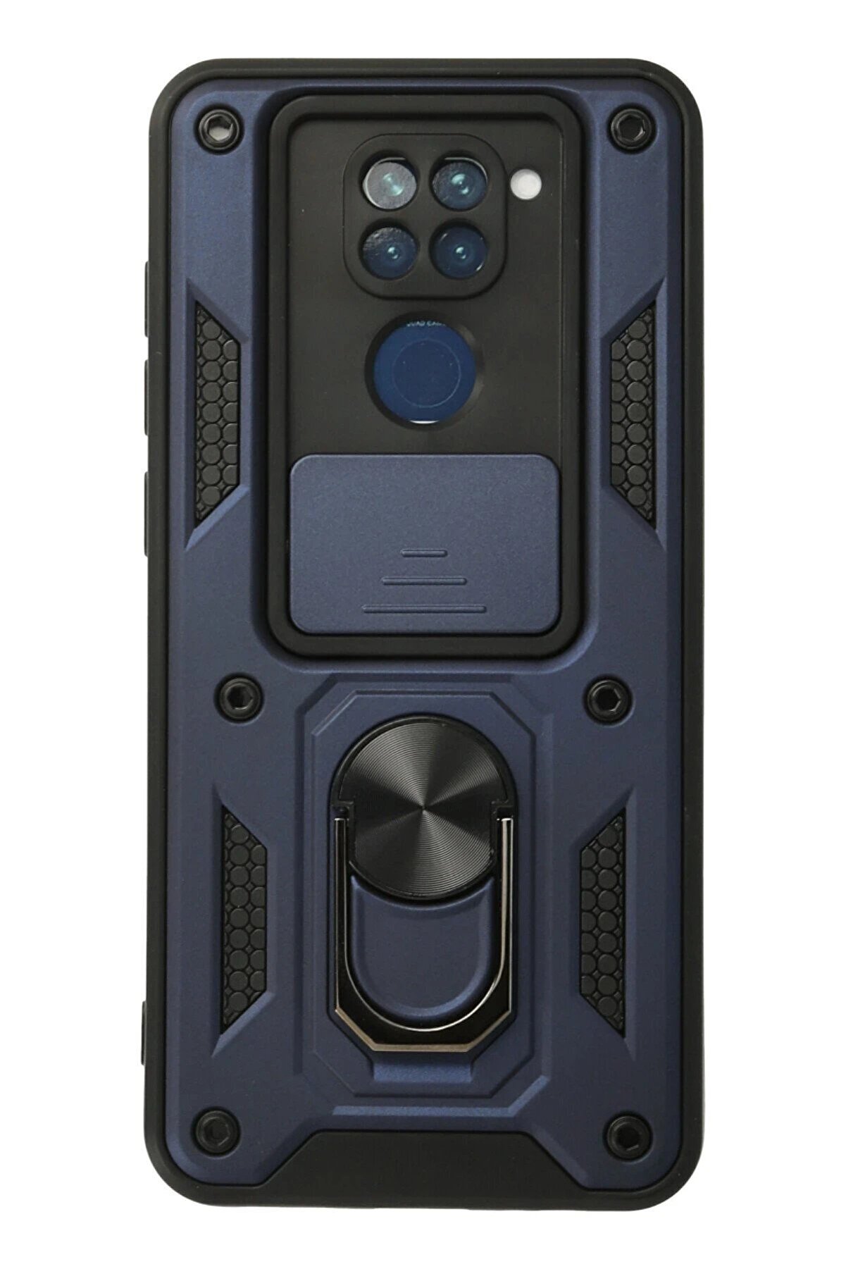 CepteToptan Xiaomi Redmi Note 9 Kılıf Pars Lens Yüzüklü Silikon - Lacivert - DROPX7710-7590