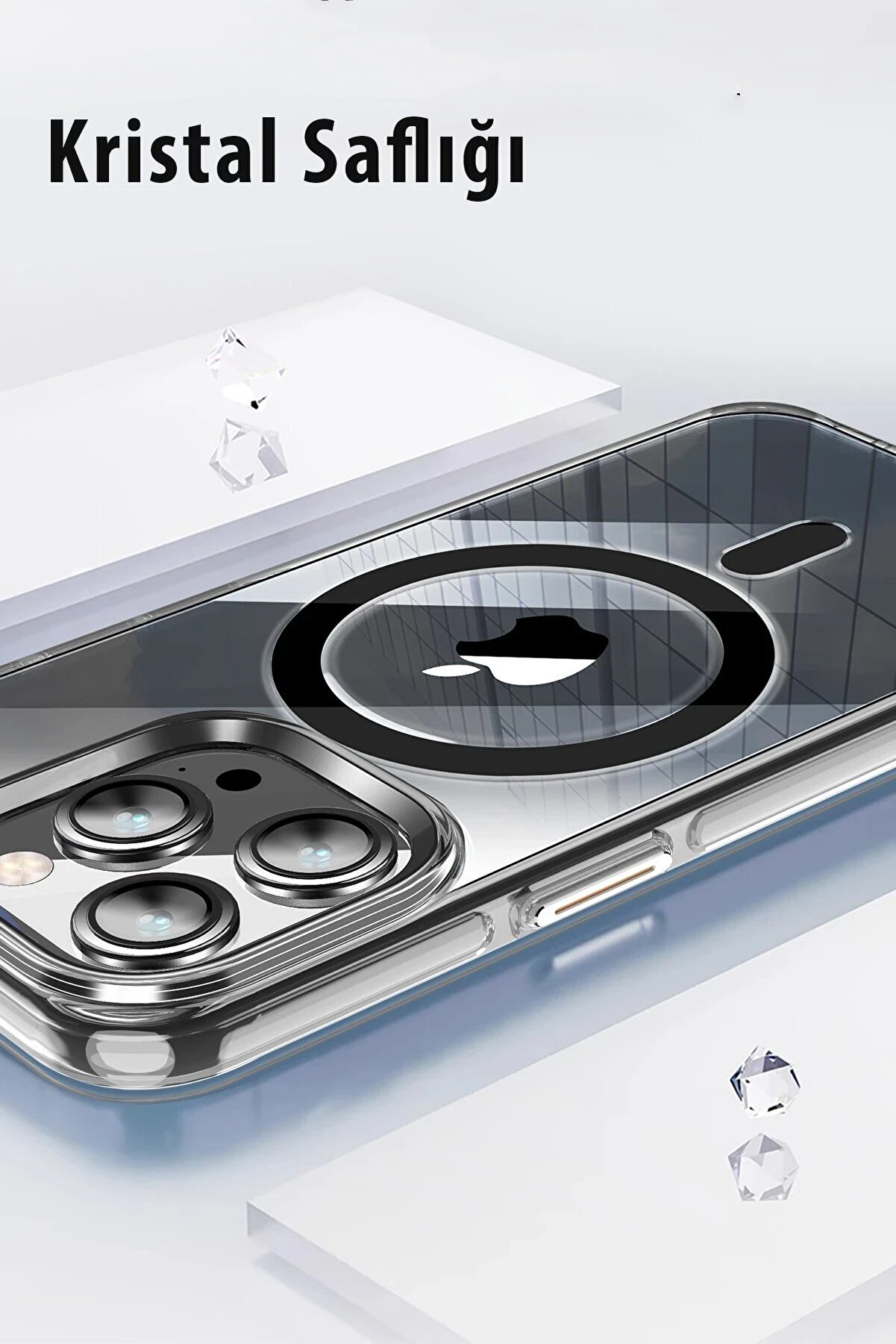 İphone 15 Kılıf Crystal Magsafe Kapak - Şeffaf - Dropx2063-5921