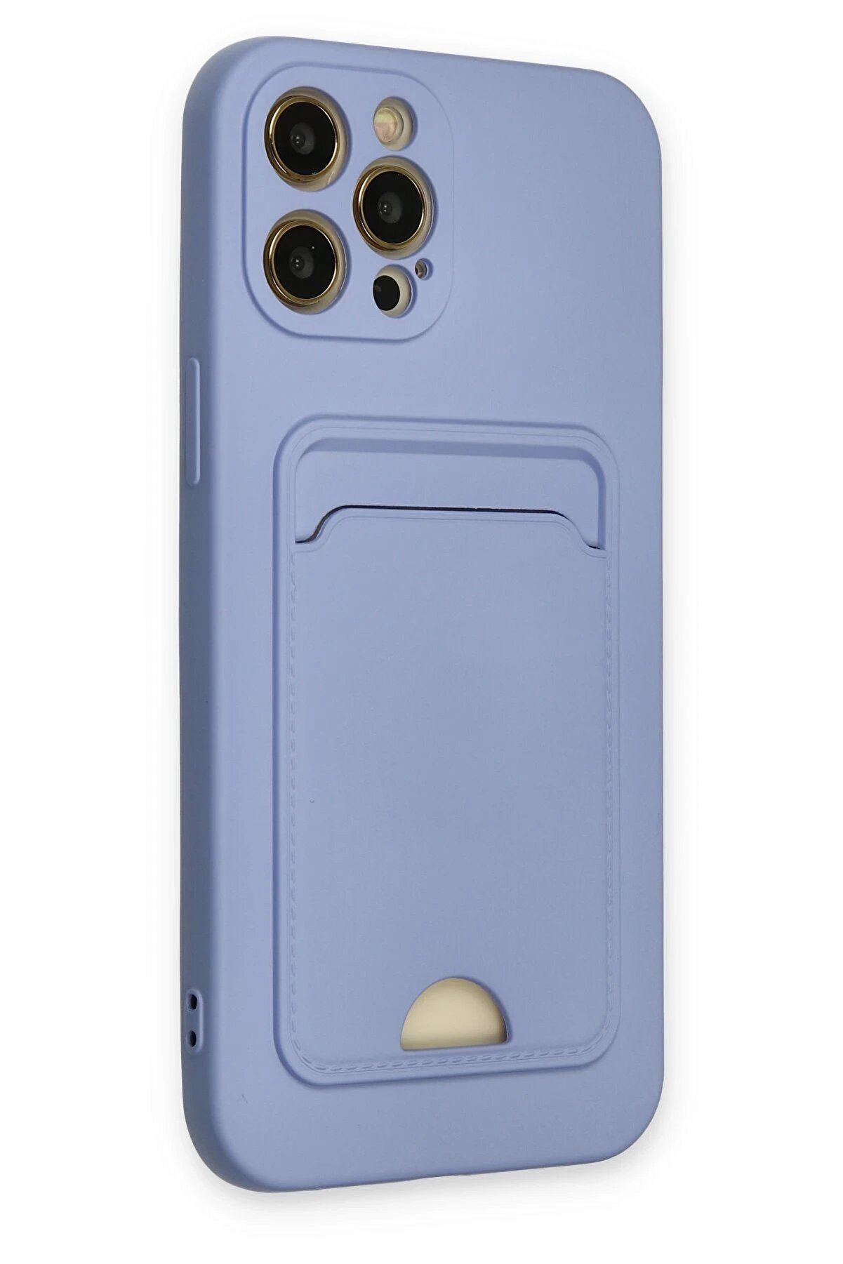 İphone 12 Pro Max Kılıf Kelvi̇n Kartvi̇zi̇tli̇ Si̇li̇kon - Li̇la - Dropx5416-7084