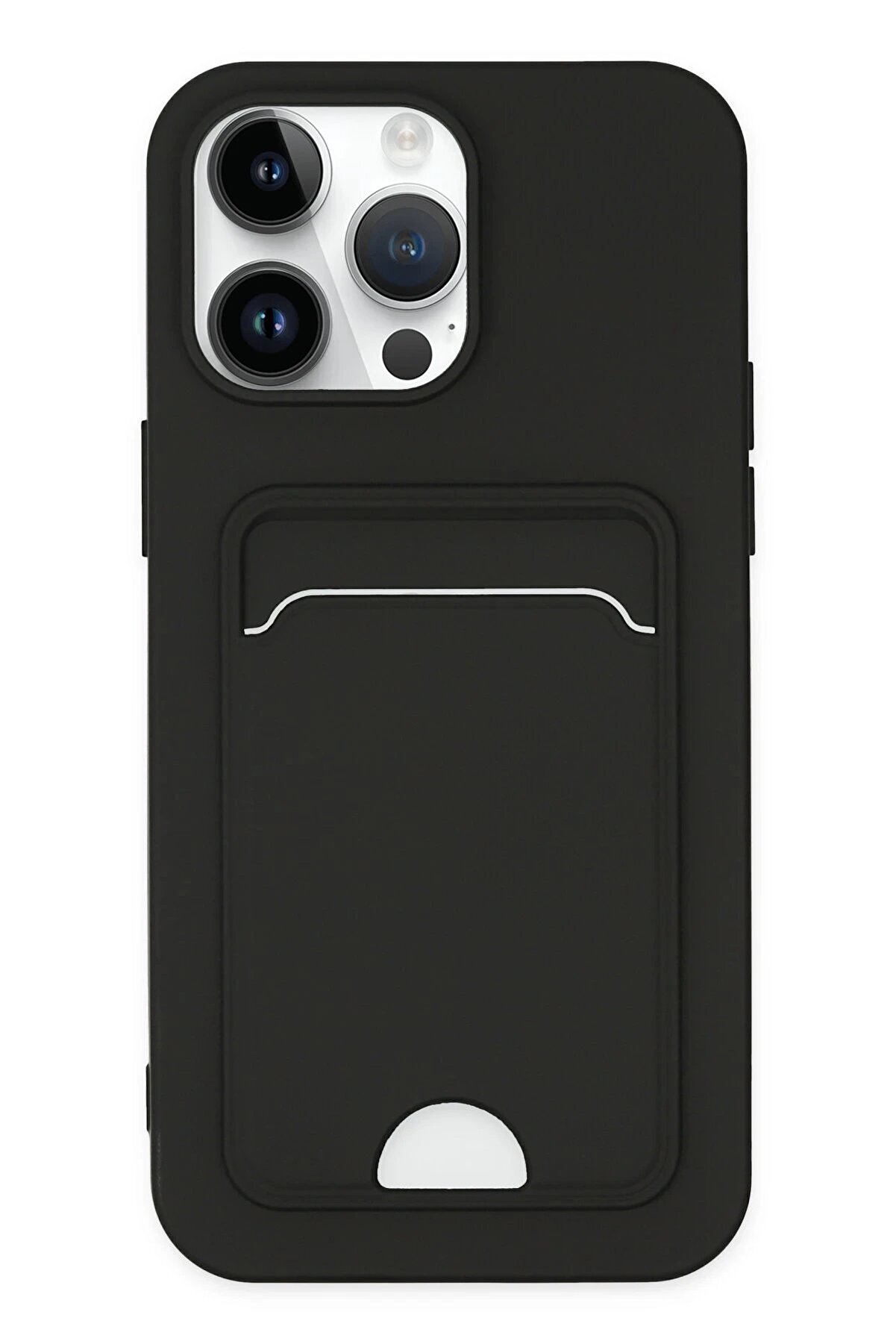 CepteToptan iPhone 14 Pro Kılıf Kelvin Kartvizitli Silikon - Siyah - DROPX9211-7313