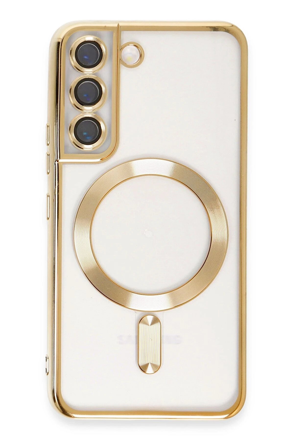 CepteToptan Samsung Galaxy S22 Kılıf Kross Magneticsafe Kapak - Gold - DROPX3286-6040