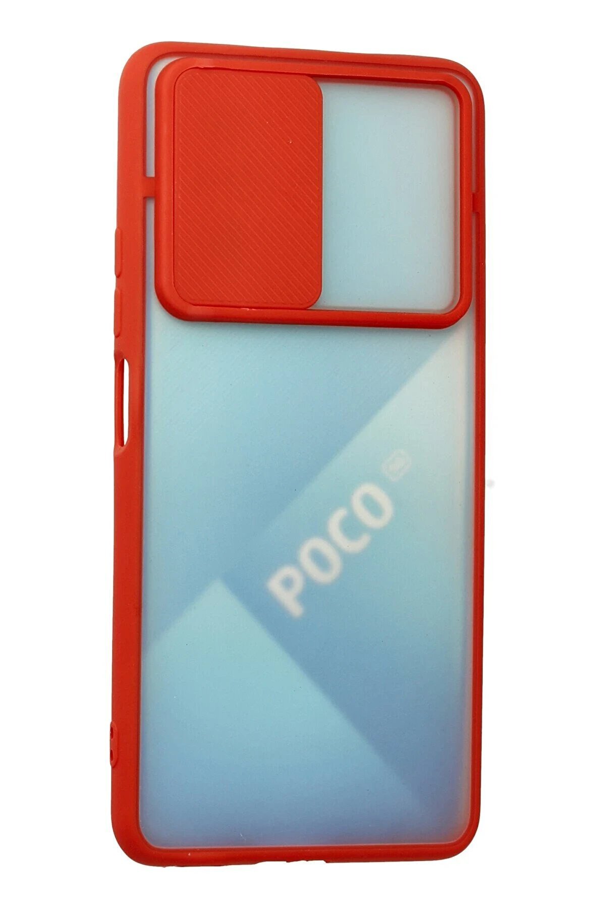 Xi̇aomi̇ Poco F3 Kılıf Palm Buzlu Kamera Sürgülü Si̇li̇kon - Kırmızı - Dropx2593-5955