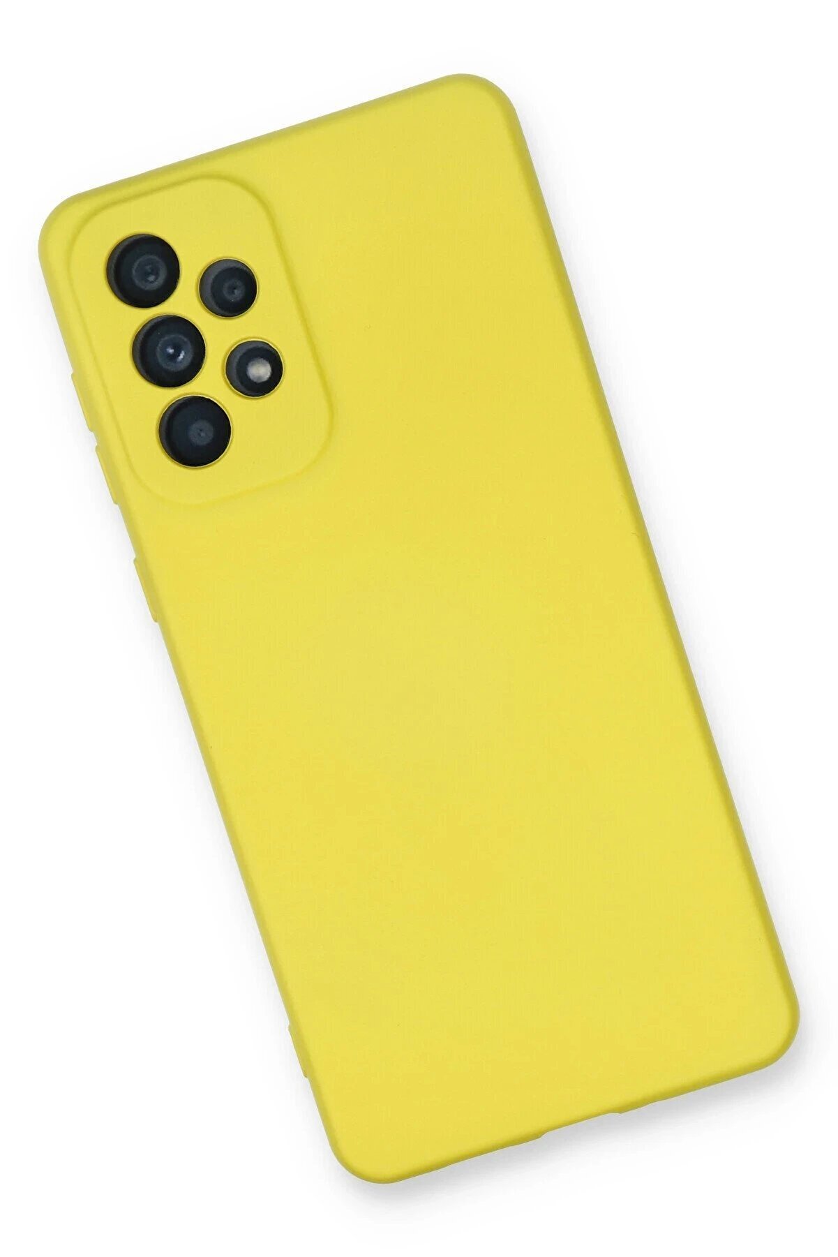 Samsung Galaxy A73 5G Kılıf Nano İçi̇ Kadi̇fe Si̇li̇kon - Sarı - Dropx9925-4601