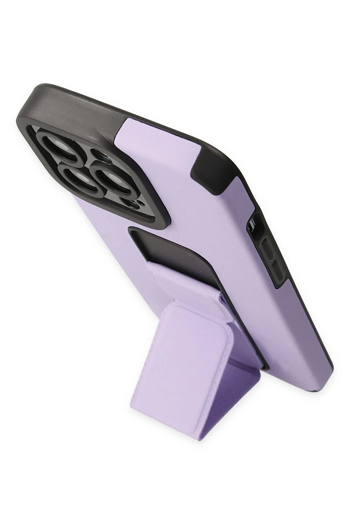 İphone 14 Pro Max Kılıf Mega Standlı Si̇li̇kon - Li̇la - Dropx1452-8567