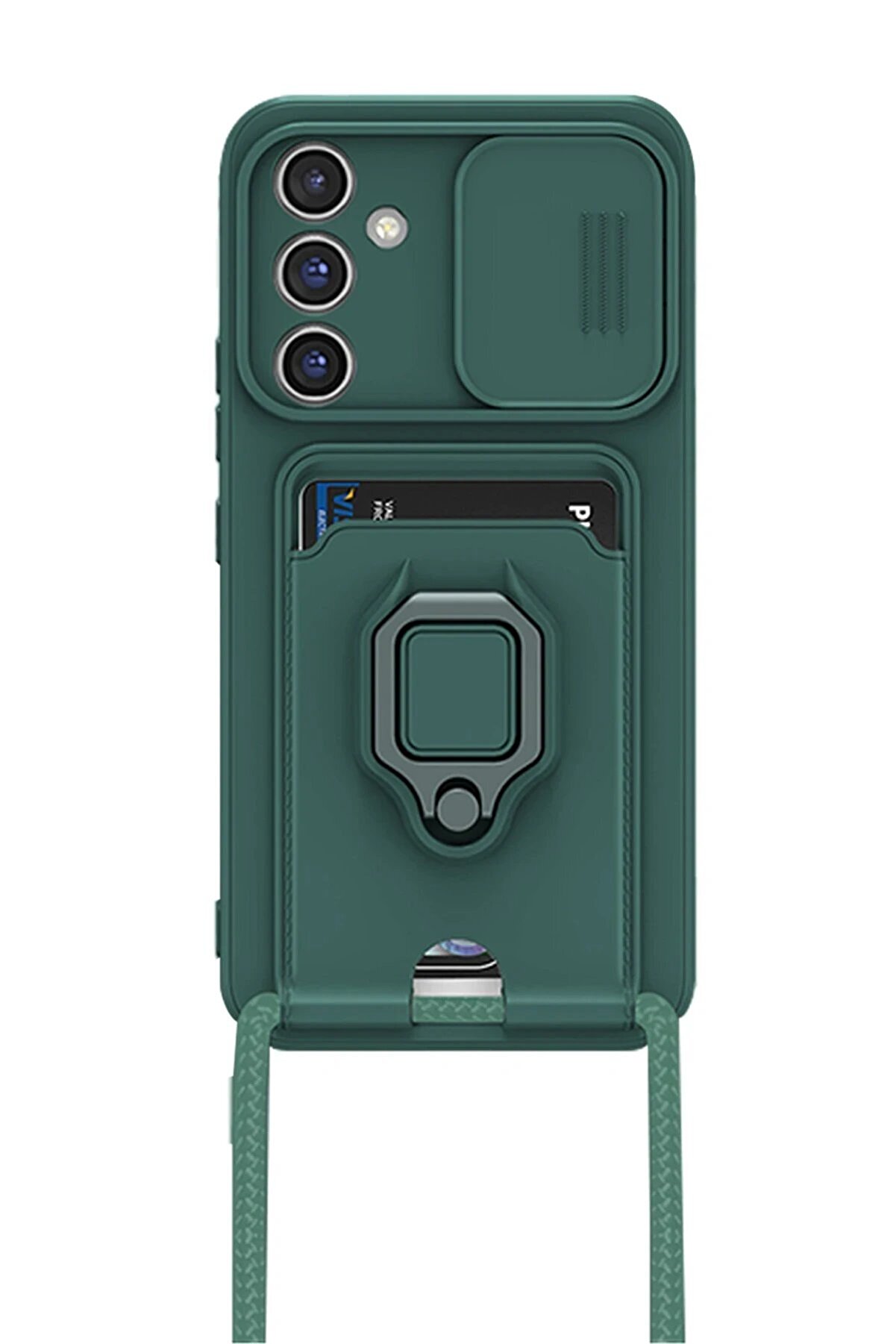 Samsung Galaxy A56 Kılıf Zuma Kartvi̇zi̇tli̇ Yüzüklü Si̇li̇kon - Yeşi̇l - Dropx4568-3701