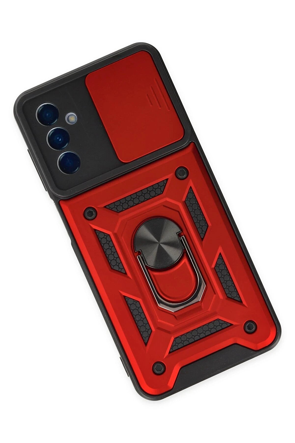 Samsung Galaxy A04S Kılıf Pars Lens Yüzüklü Si̇li̇kon - Kırmızı - Dropx6883-3175