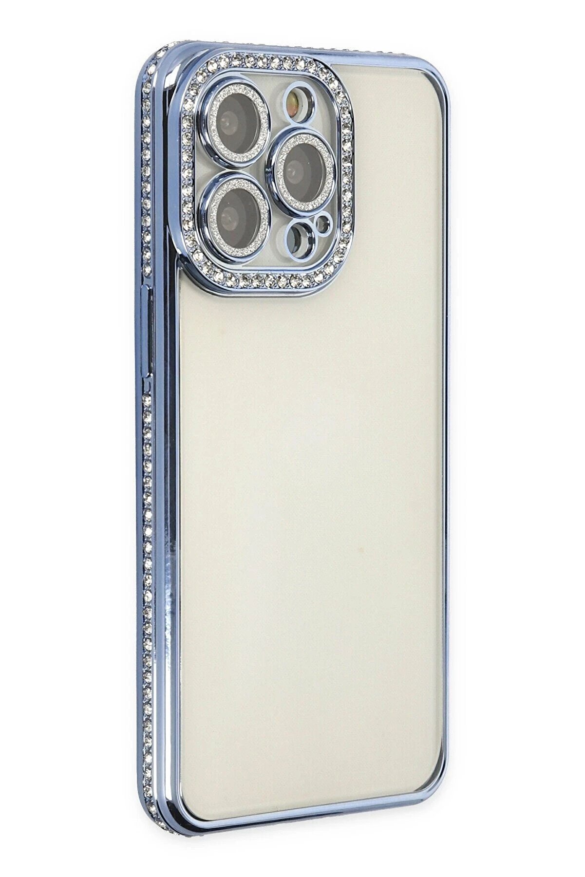 CepteToptan iPhone 13 Pro Kılıf Joke Taşlı Silikon - Mavi - DROPX4616-6605