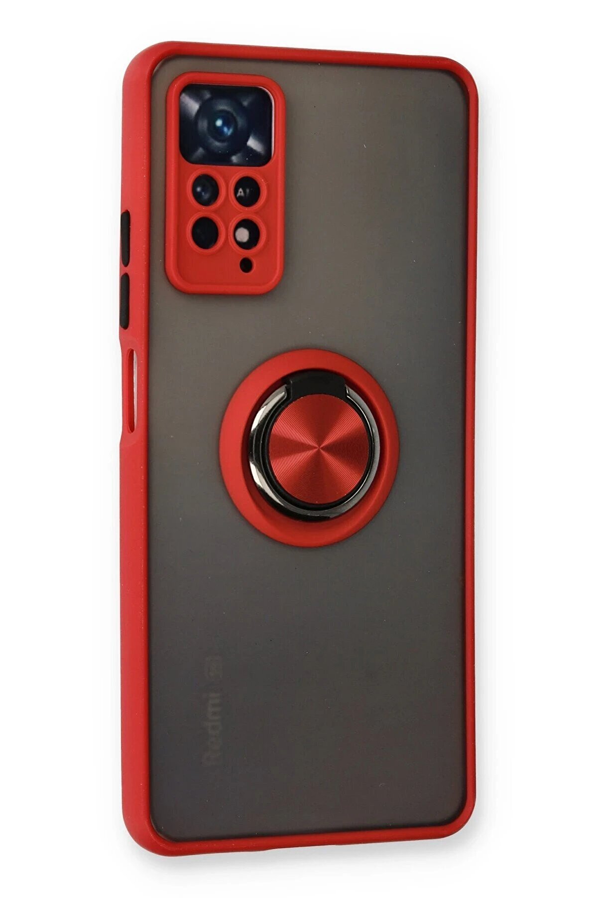 Xi̇aomi̇ Redmi̇ Note 11 Pro Kılıf Montreal Yüzüklü Si̇li̇kon Kapak - Kırmızı - Dropx6747-2546