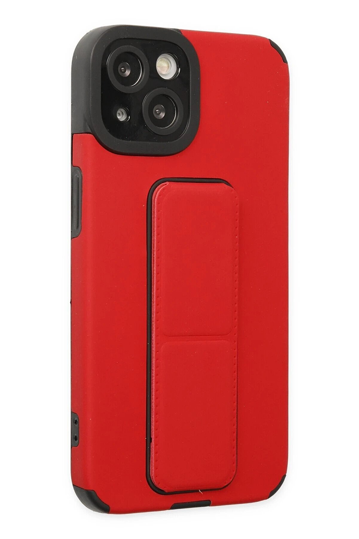 İphone 14 Plus Kılıf Mega Standlı Si̇li̇kon - Kırmızı - Dropx8877-7433