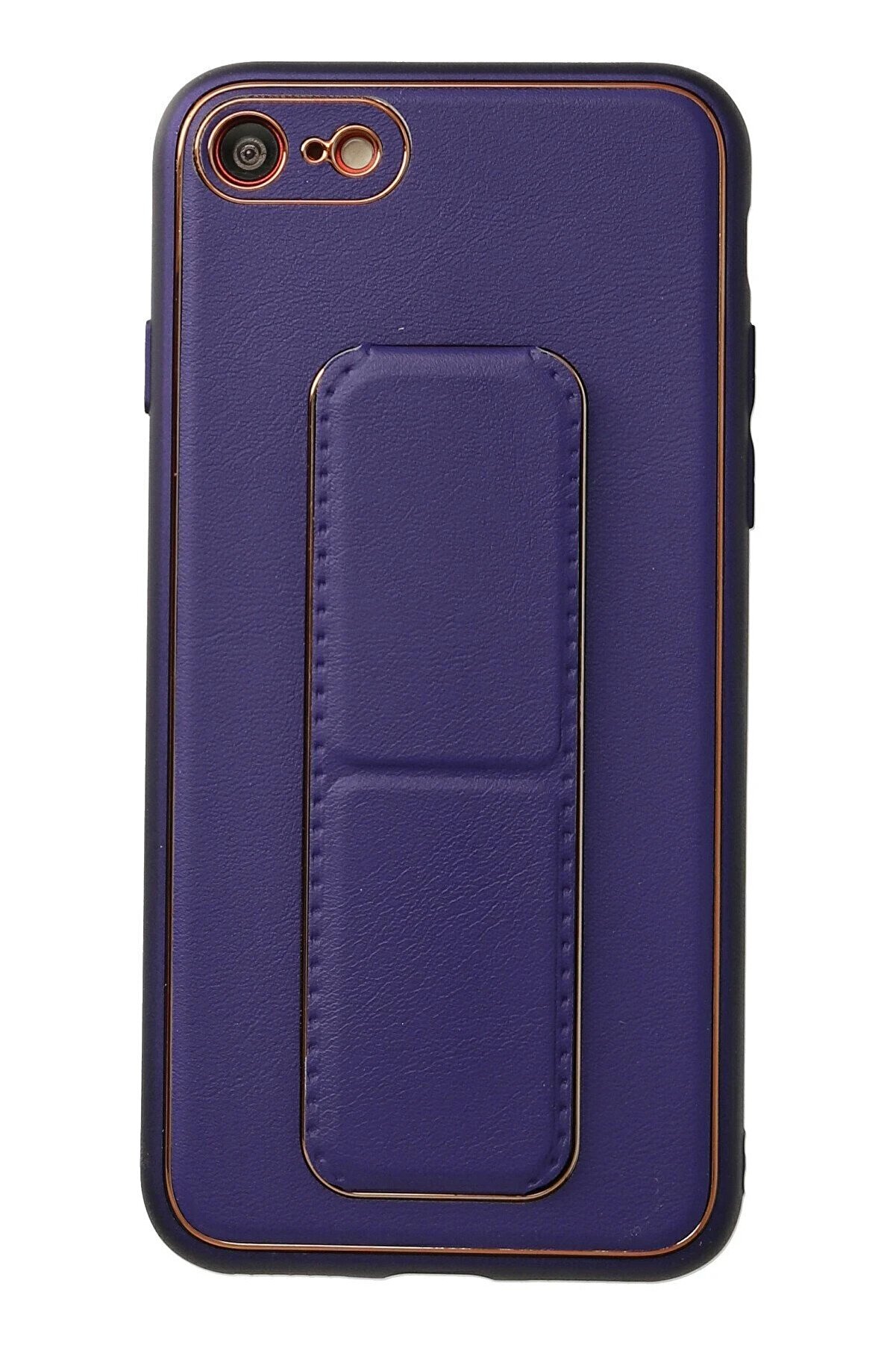 CepteToptan iPhone 7 Kılıf Coco Deri Standlı Kapak - Mor - DROPX1106-9375